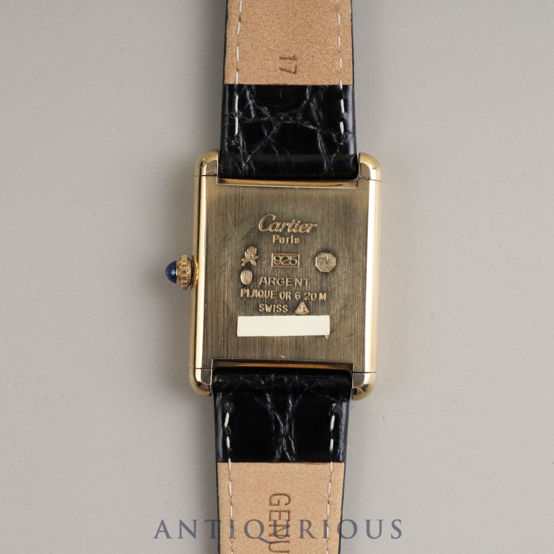 Cartier Must Tank LM Manual Winding 1974213 Cal.78-1 SV925 Genuine Buckle (GP) Ivory Dial Box International Lifetime Warranty (1983)