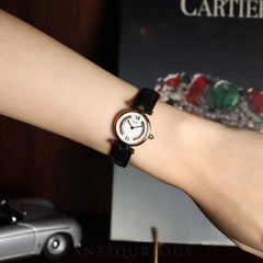 Cartier Must Vendôme VLC SM W1006554 / 590004 Quartz Caliber 90 SV925 Leather Genuine D-buckle (GP) Side Trinity Dial Booklet Warranty (1994) Overhauled