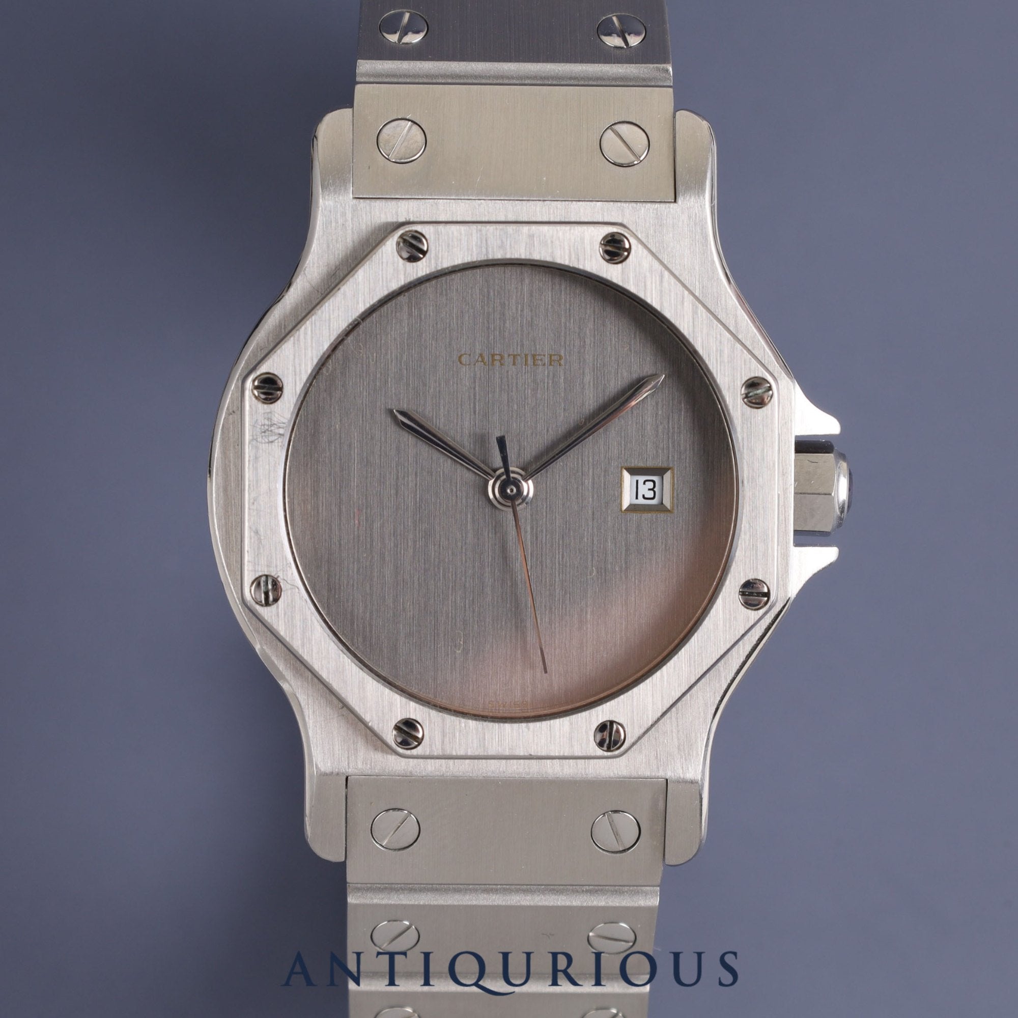 カルティエ サントス オクタゴンLM 自動巻き Cal.2671 SS SS グレー文字盤 オーバーホール済み