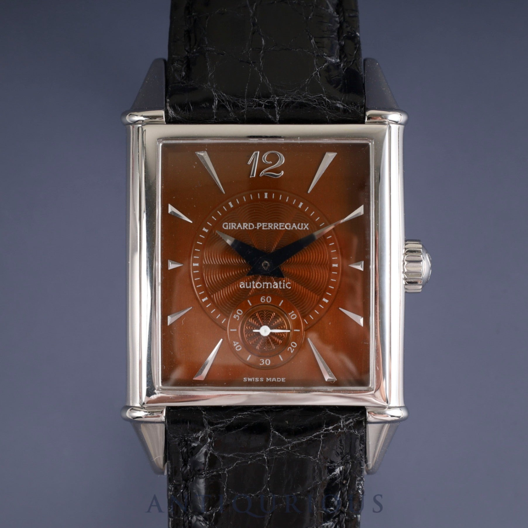 ジラールぺルゴ ヴィンテージ 1945 25930.0.11.316 自動巻き Cal.3200 SS 革 純正尾錠(SS) ブラウン文字盤 保証書(2004年) 冊子 オーバーホール済み