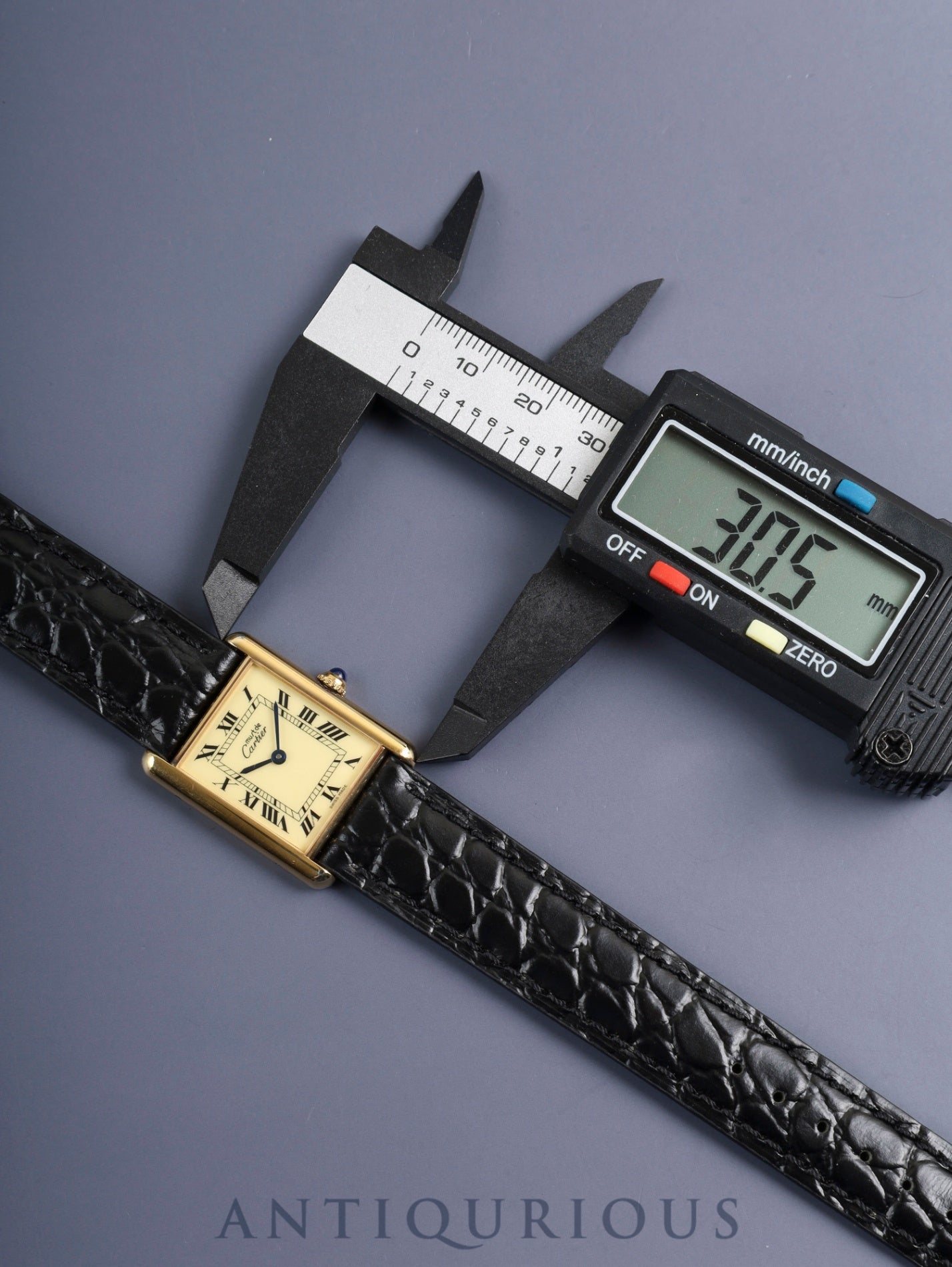 カルティエ マストタンク LM W1002754 / 1615 クォーツ SV925 革 純正ピンバックル(GP) アイボリーローマン文字盤(SWISS MADE表記)カルティエブティックにてコンプリートサービス(フルメンテナンス)済み