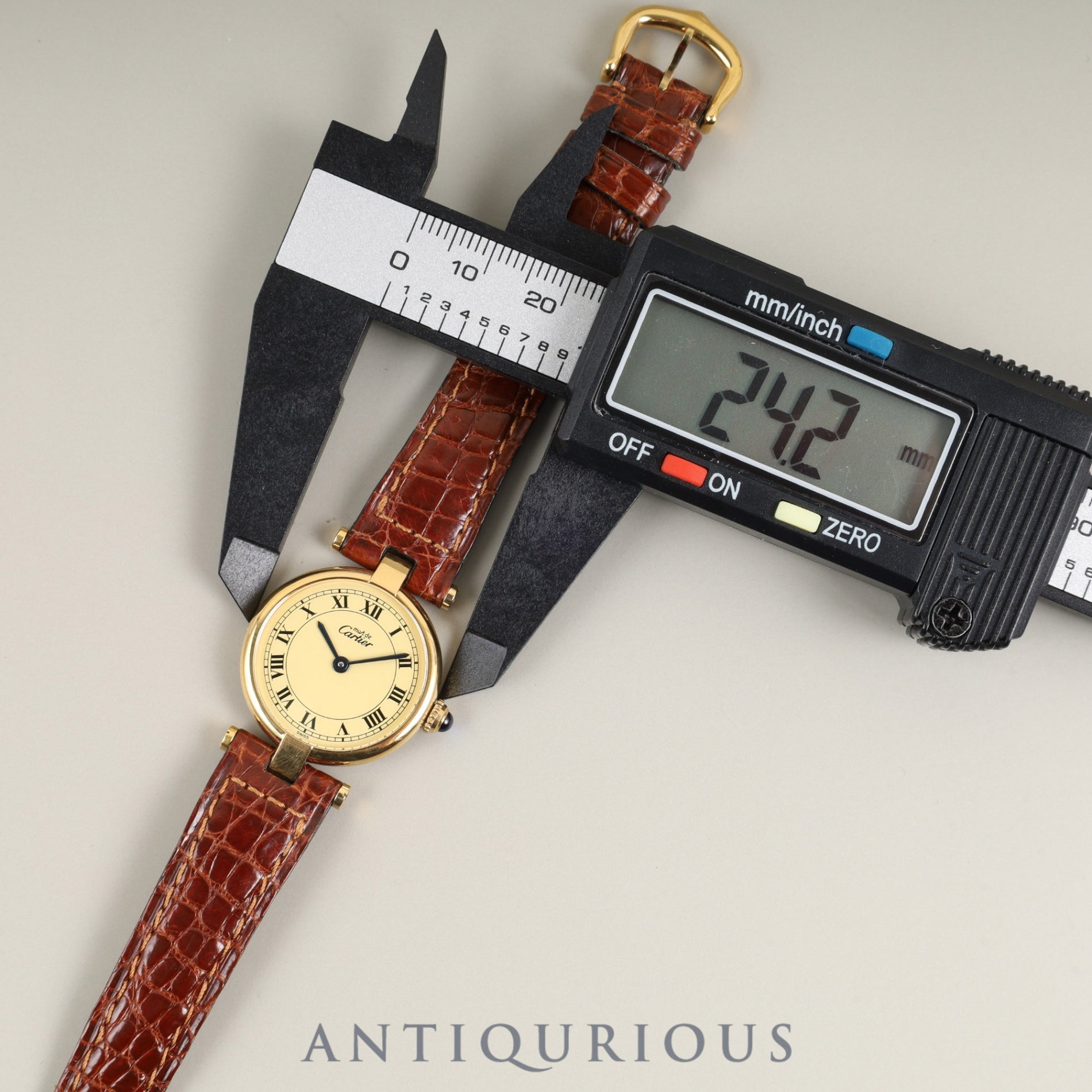 カルティエ マスト ヴァンドーム VLC SM 590004 クォーツ Cal.90.09 SV925 純正革ベルト 純正尾錠(GP)アイボリーローマン文字盤 オーバーホール済み