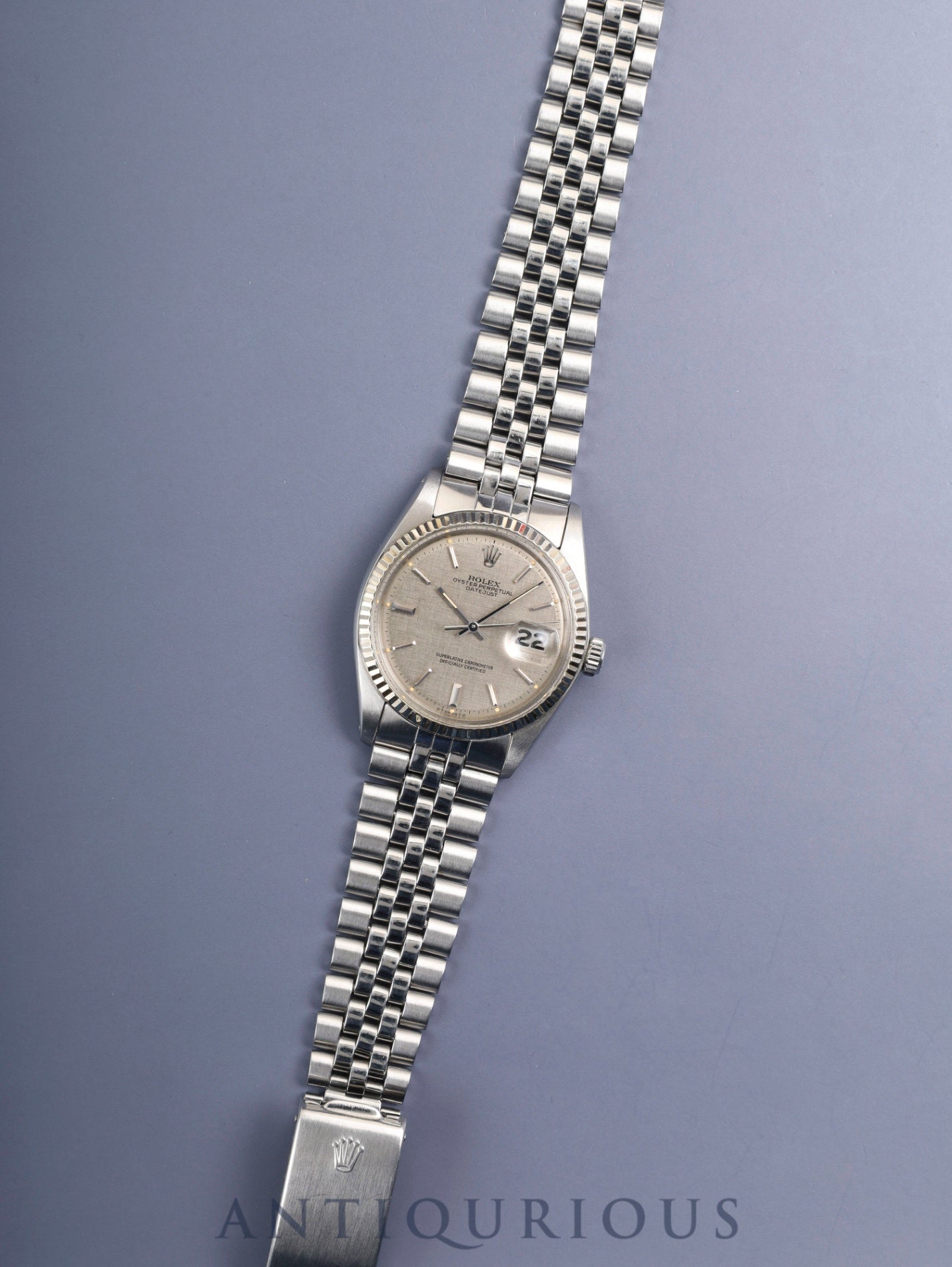 Rolex Datejust 1601 Automatic Caliber 1570 Stainless Steel/White Steel Sigma Dial Gray Dial No. 34 (1972) Overhauled