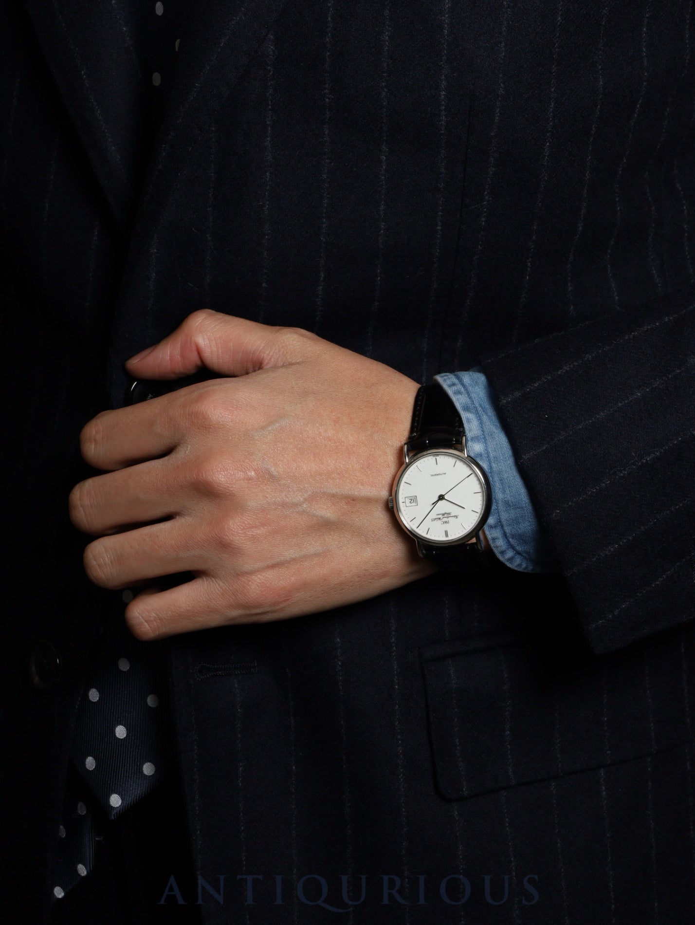 IWC ポートフィノ IW351324 自動巻き Cal.37621 SS 革 純正ピンバックル(SS)ホワイト文字盤 オーバーホール済み アイダブリュシー