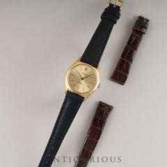 Rolex Cellini 3800 manual winding Cal. 1600 750 leather strap genuine buckle (GP) gold dial 35 series (1972) genuine leather strap overhauled