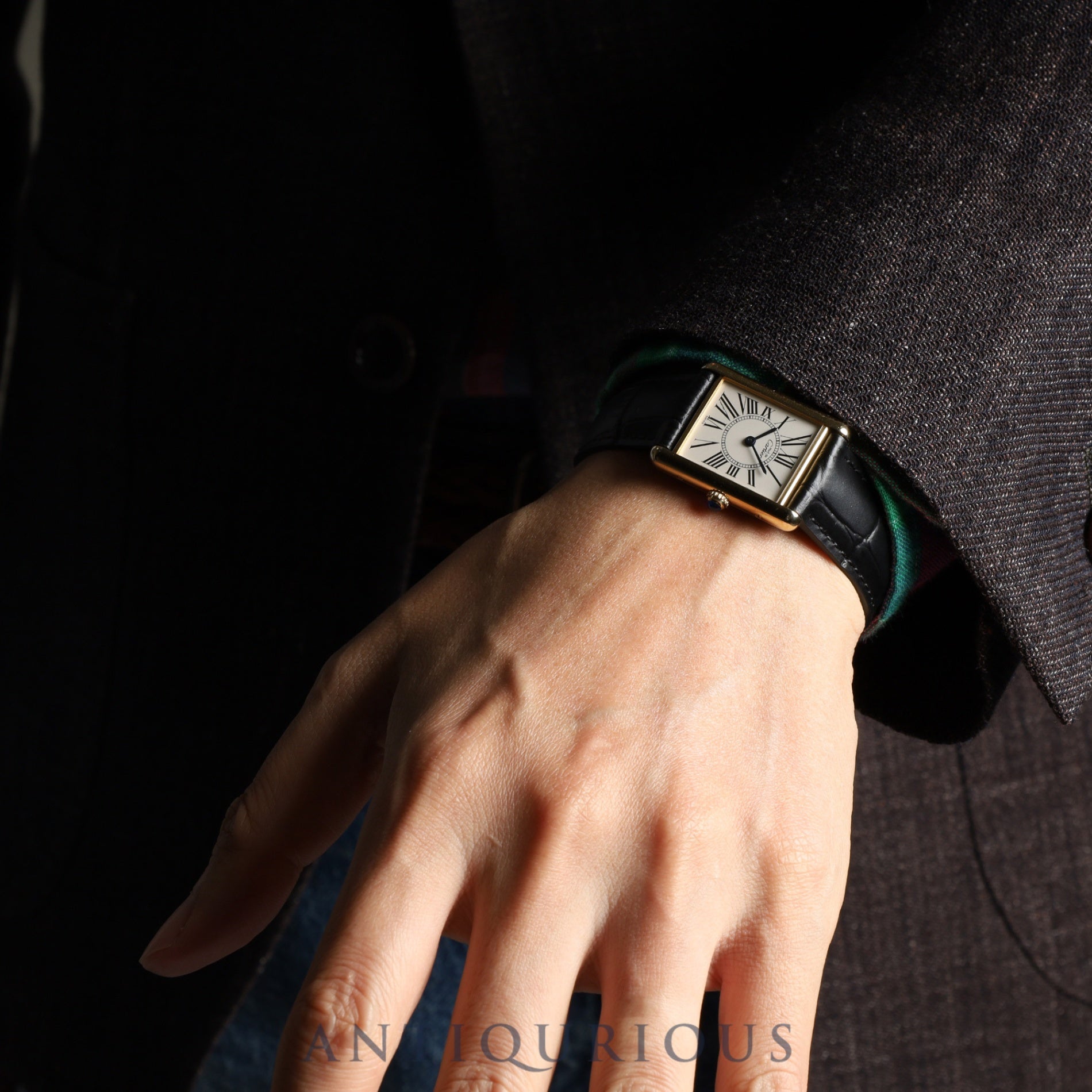 カルティエ マストタンク LM W1005654 / 1615 クォーツ Cal.90 SV925 革 純正Dバックル(GP) オパラン文字盤 1996年頃〜1998年頃 オーバーホール済み