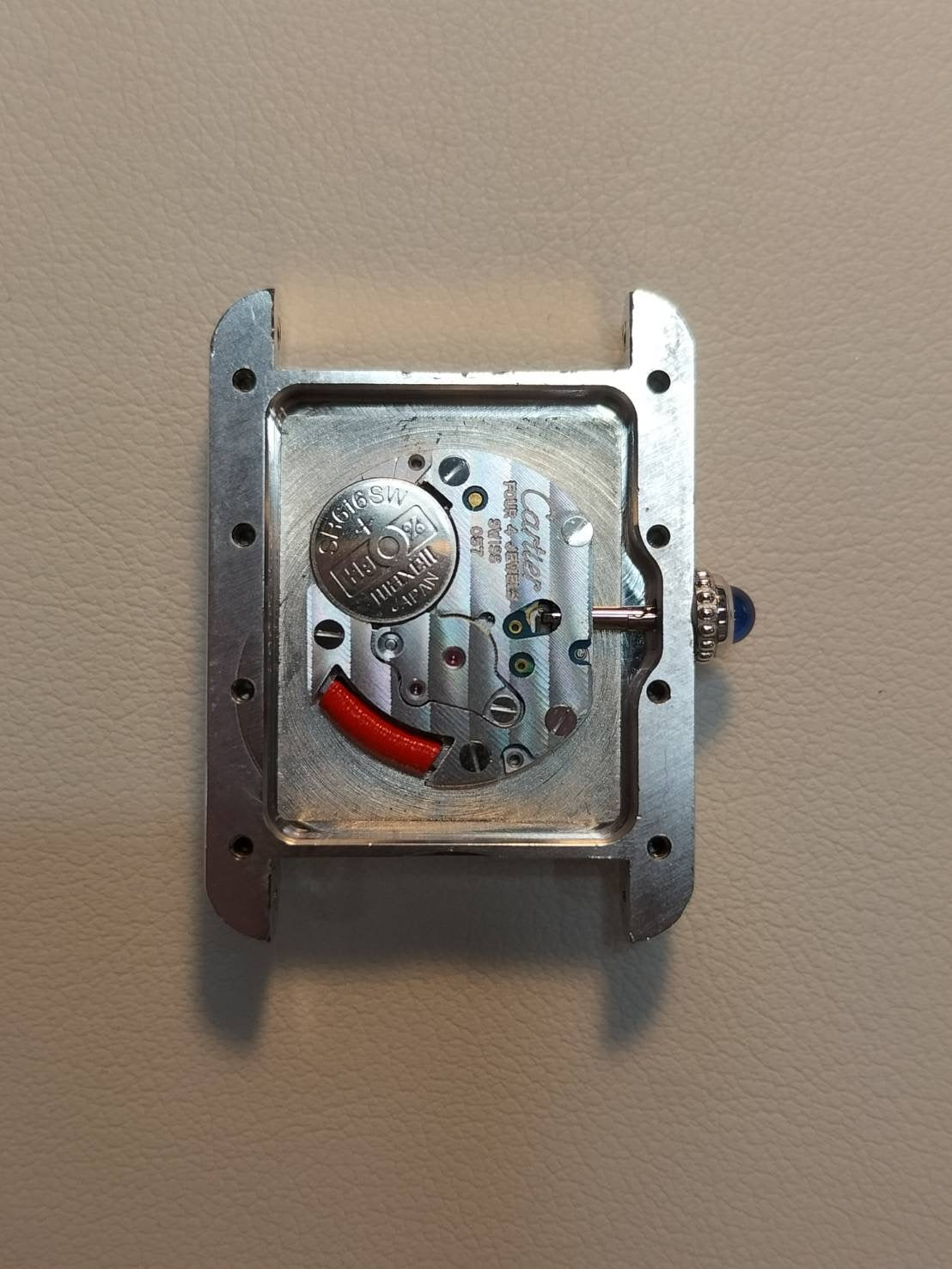 Cartier Must Tank MM 2416 Quartz Cal.057 SV925 Leather Genuine D Buckle (SS) Silver Roman Dial Overhauled