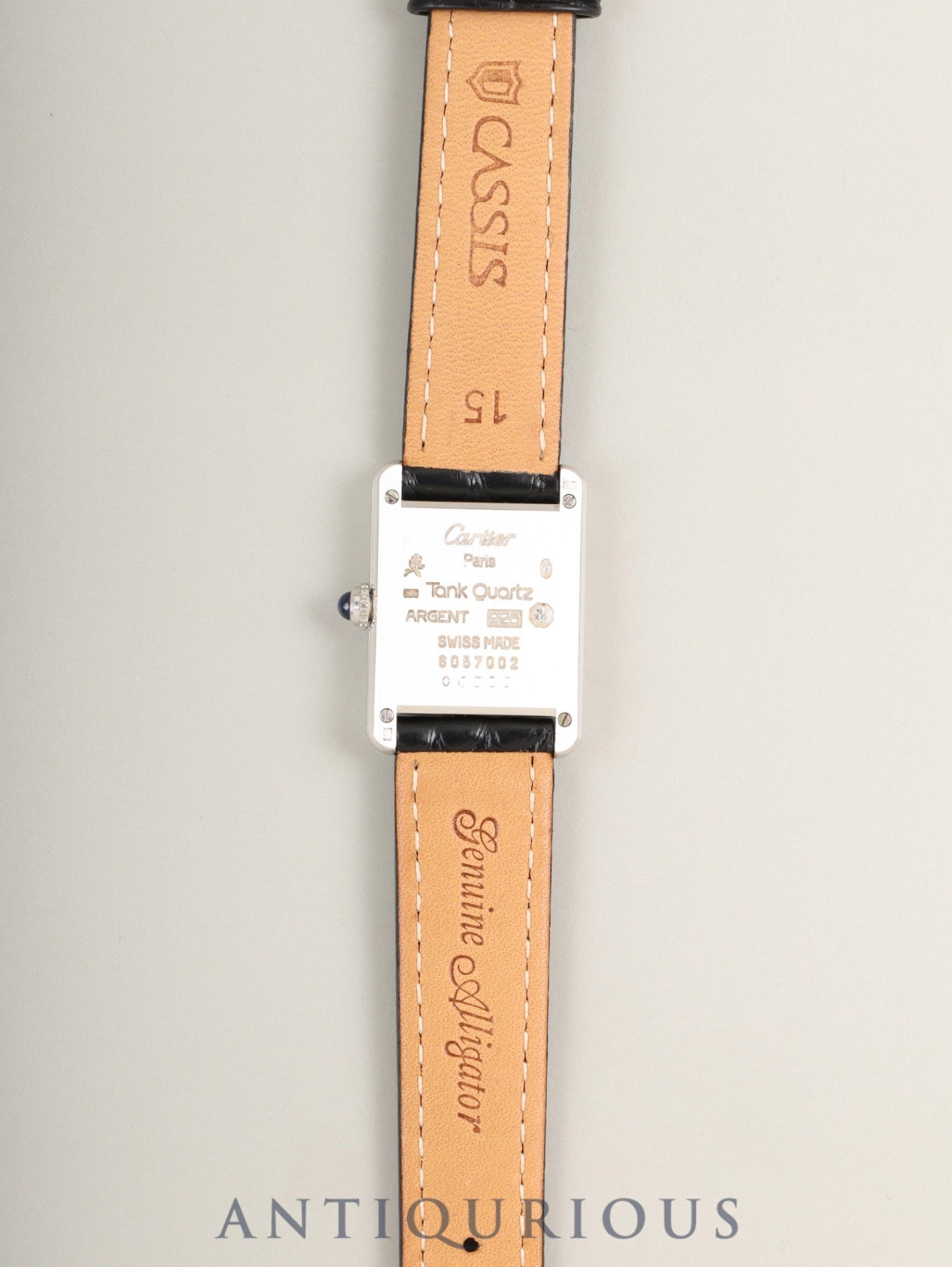 カルティエ マストタンク SM 6057002 クォーツ Cal.057 SV925 革 純正尾錠(SS)ホワイトローマン文字盤 (SWISS表記)オーバーホール済み