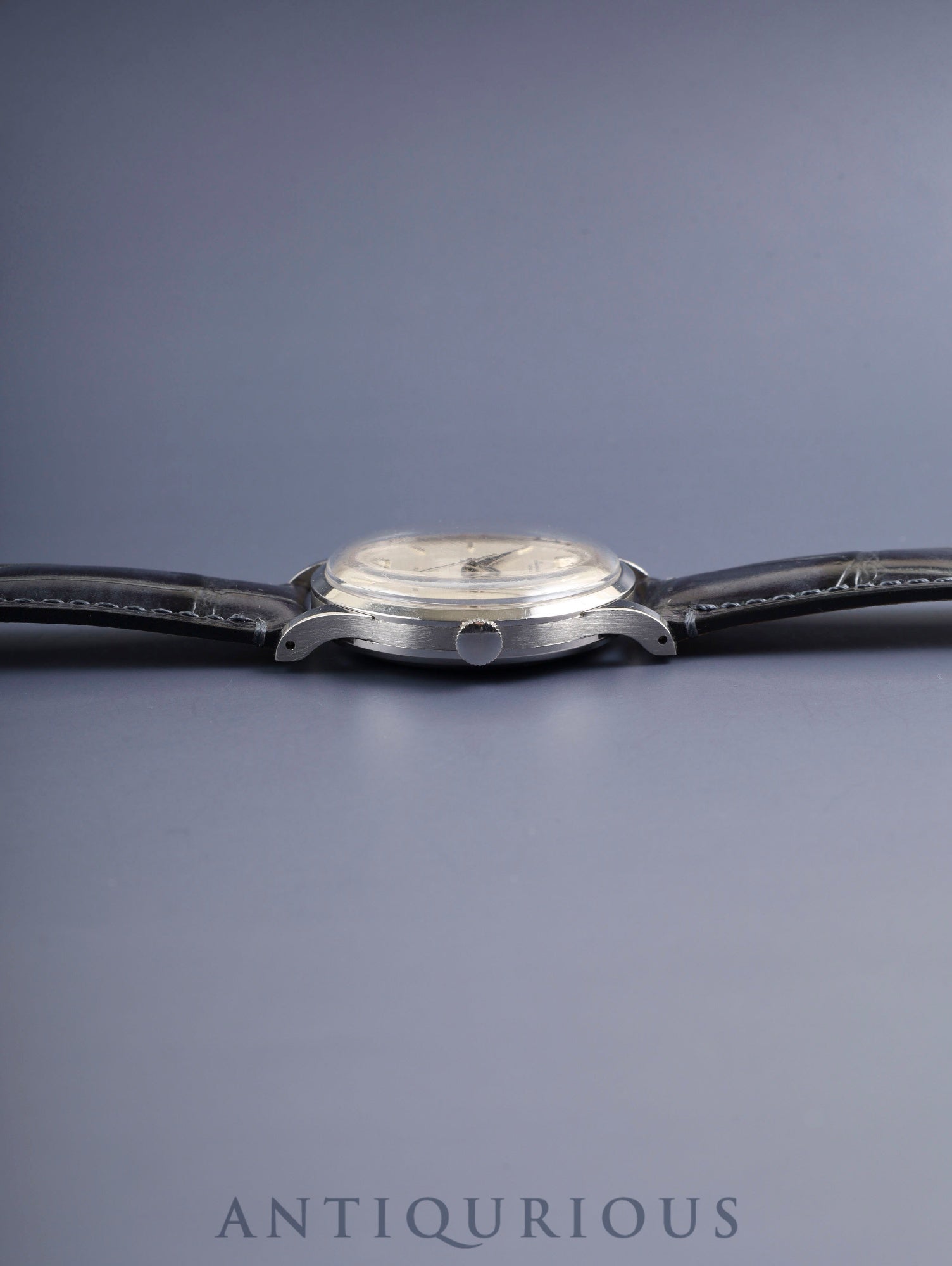 IWC オールドインター ラウンド 自動巻き Cal.C.853 SS 革 社外尾錠(SS)シルバー文字盤 オーバーホール済み アイダブリュシー