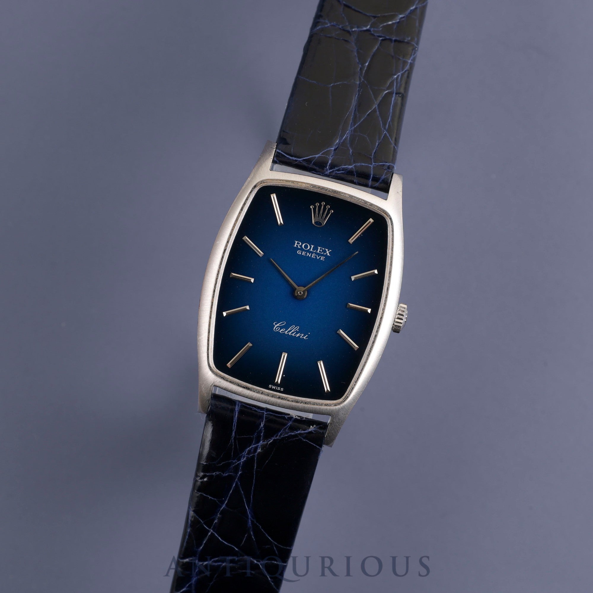 Rolex Cellini 3807 Manual winding Cal.1601 750 Leather Genuine buckle (SS) Blue gradient dial No. 69 (1980) Overhauled