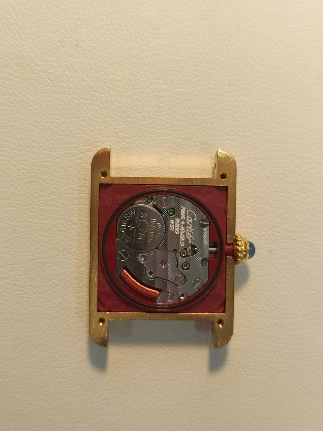 Cartier Must Tank SM 5057001 Quartz Cal. 057 SV925 Genuine Leather Strap Genuine D Buckle (GP) Arabic Dial Box Booklet Overhauled