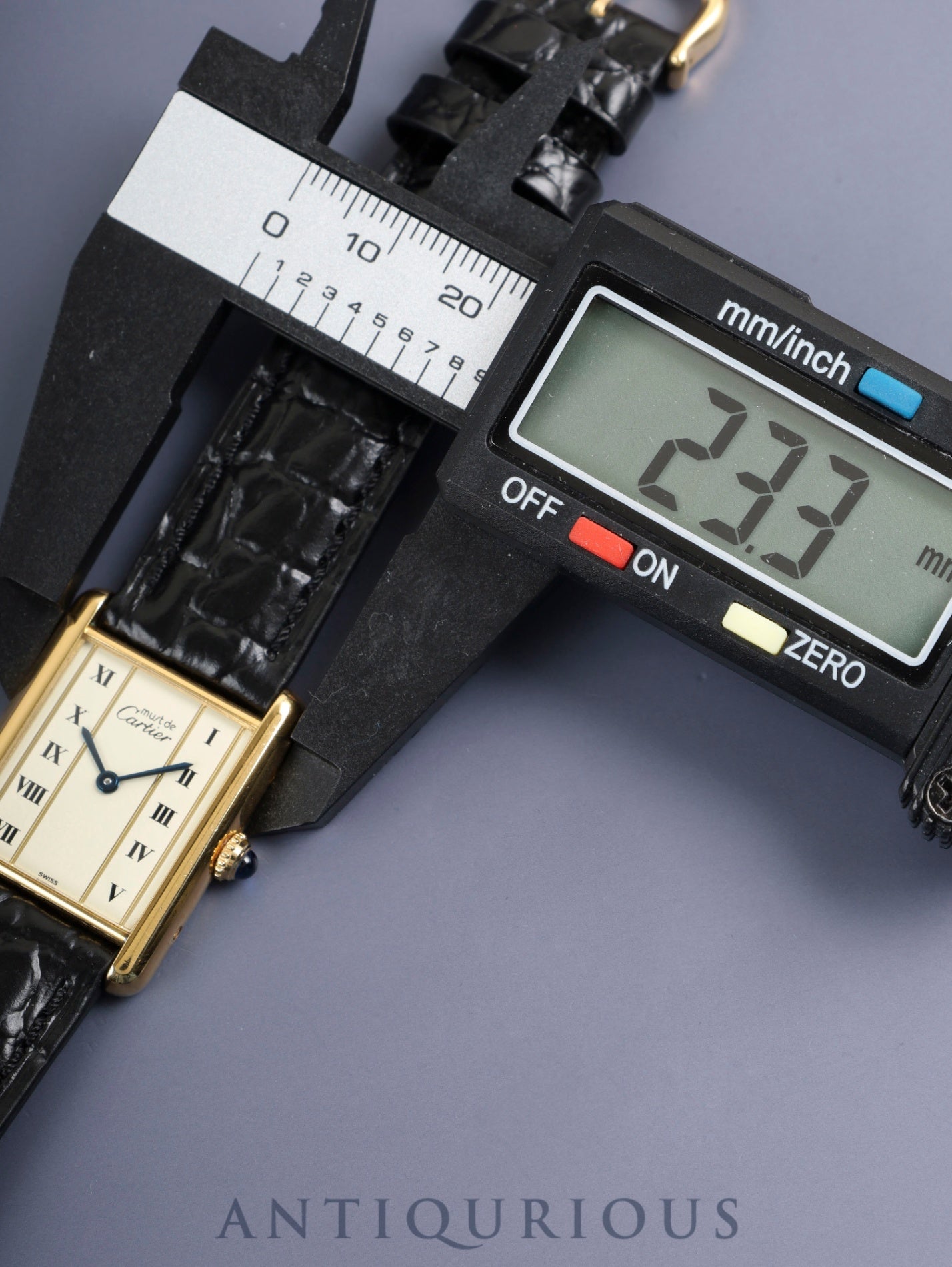 Cartier Must Tank LM 590005 Quartz Cal.90 SV925 Leather Original Pin Buckle (GP) Straight Roman Dial (SWISS marking) Overhauled