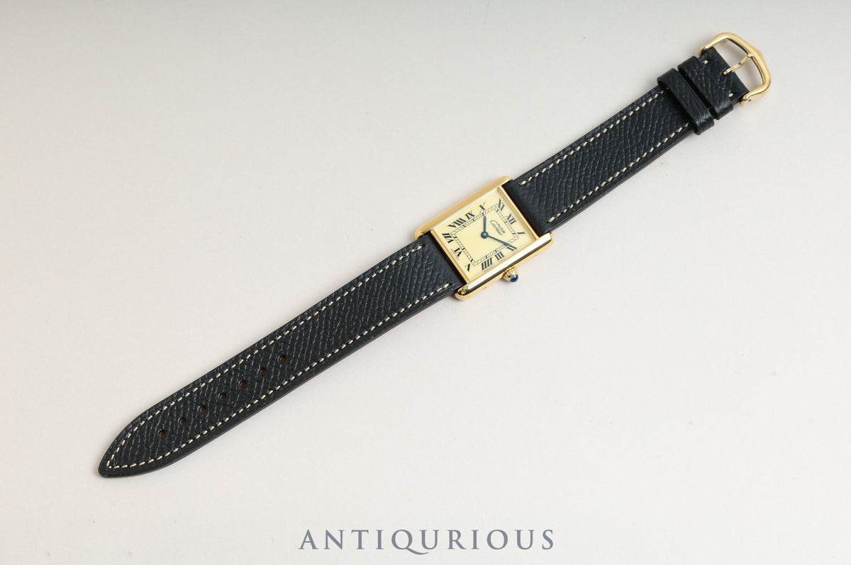 Cartier Must Tank LM QZ Ivory Roman Dial 590005 New Finish Complete Service Completed