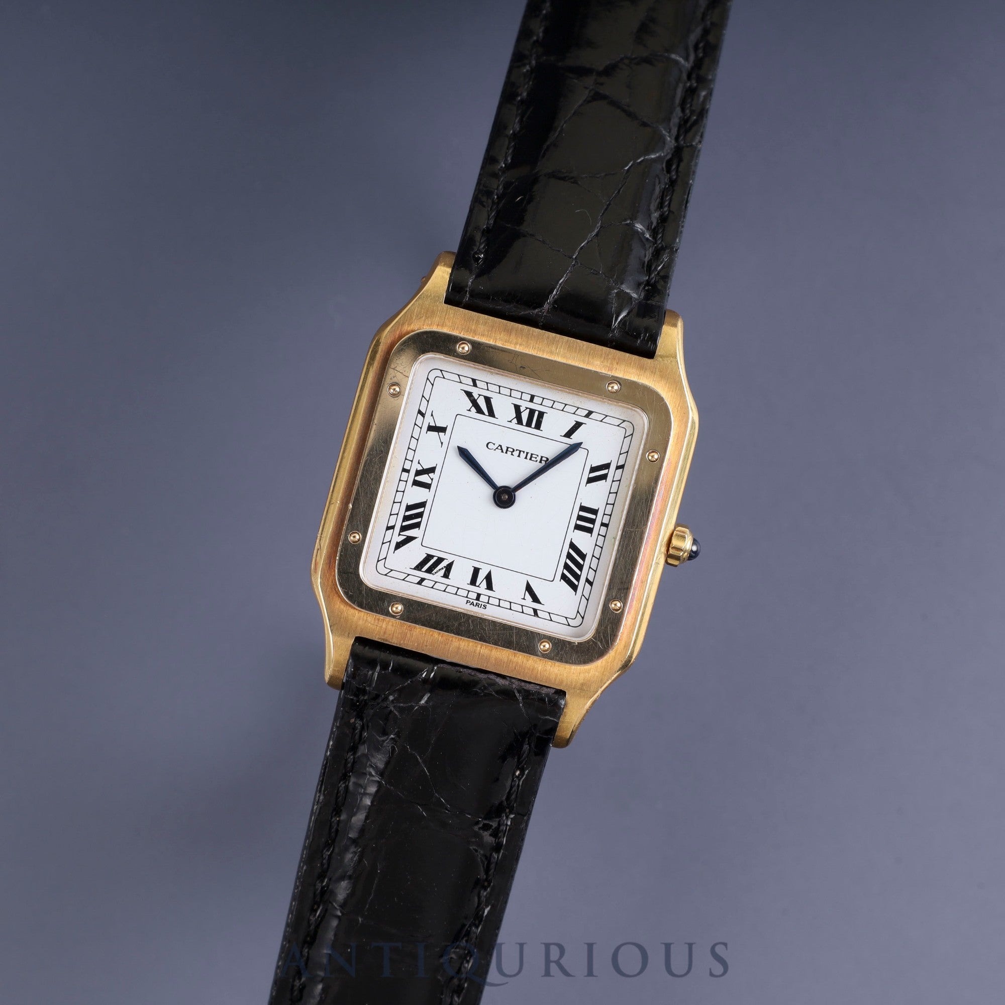 Cartier Santos-Dumont LM 9606 Manual winding Cal.21 750 Leather Genuine buckle (GP) White Roman dial Overhauled