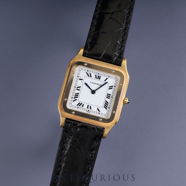 Cartier Santos-Dumont LM 9606 Manual winding Cal.21 750 Leather Genuine buckle (GP) White Roman dial Overhauled