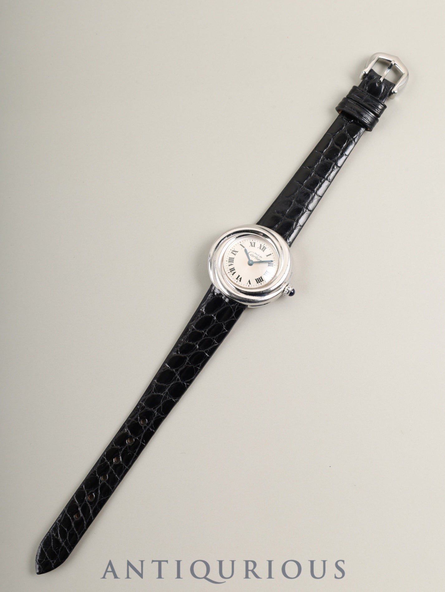 Cartier Must Trinity W1014945 / 2439 Quartz Cal.157 SV925 Leather Original pin buckle (SS) Silver Roman dial (SWISS MADE) Overhauled
