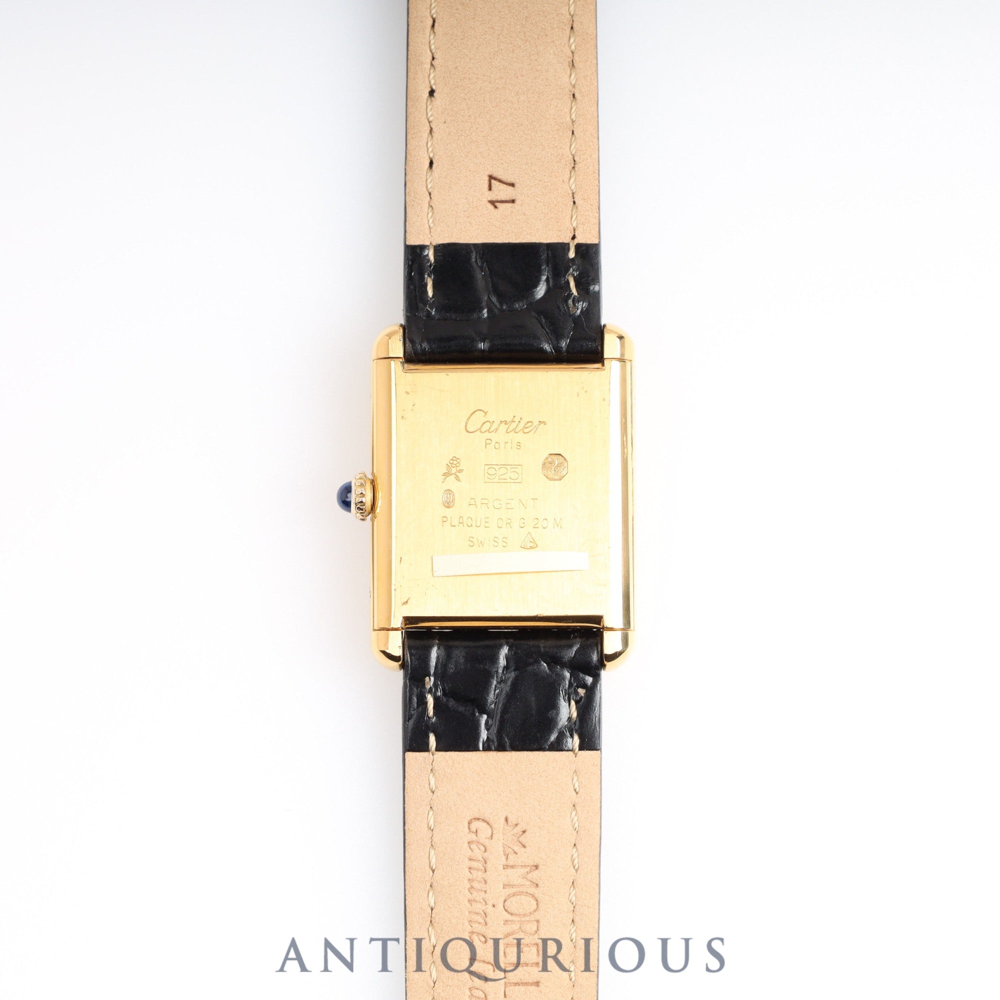 Cartier Must Tank LM Manual Winding Black Roman Dial Box Card (1984)
