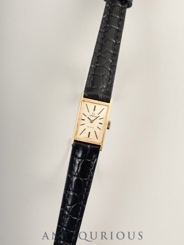 Omega De Ville 5110212 Manual Winding Caliber 485 750YG Leather Strap Genuine Buckle (GP) Champagne Dial Overhauled