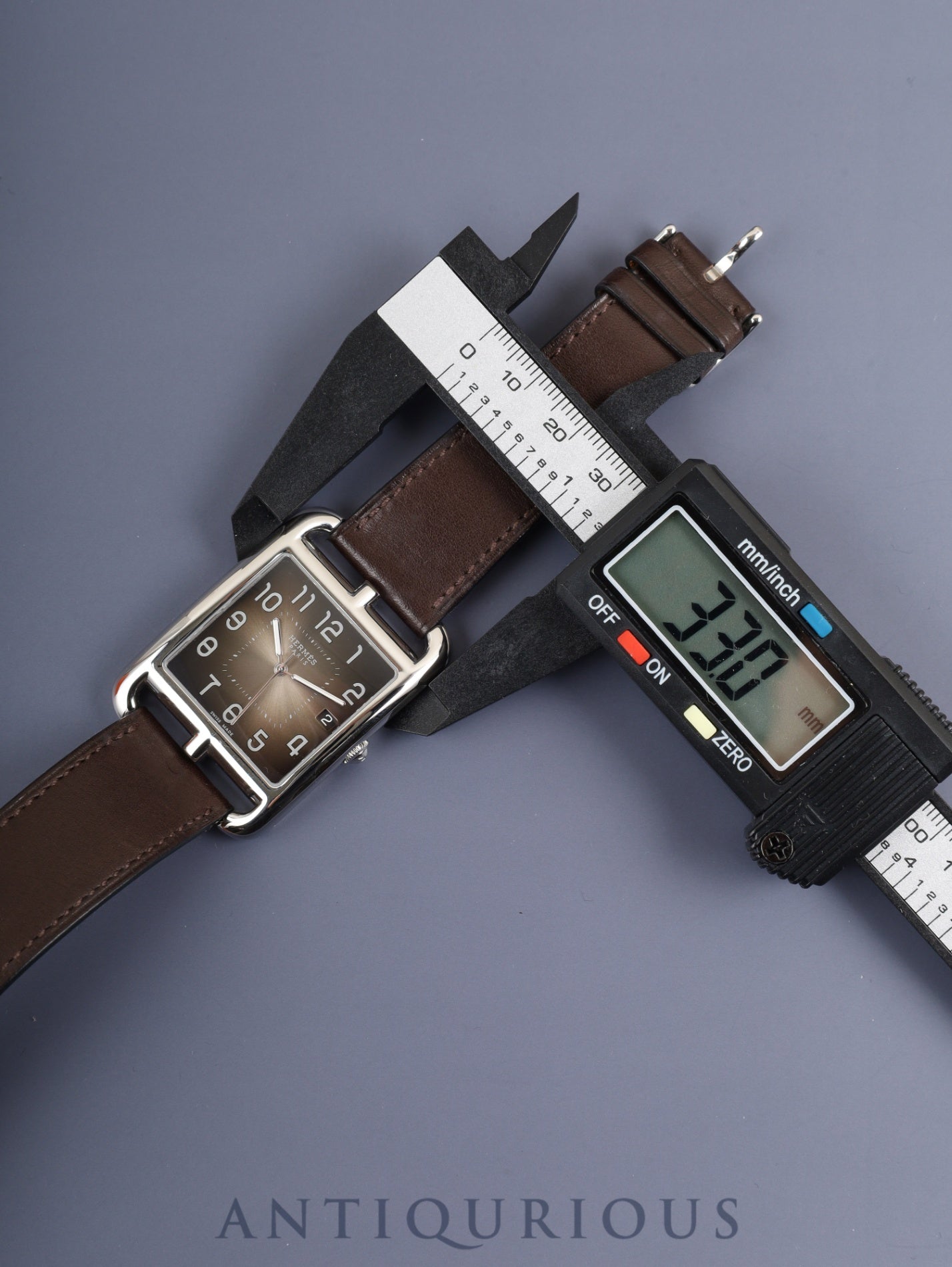 エルメス ケープコッド CC1.810 クォーツ Cal.E64111 SS 純正革ベルト 純正ピンバックル(SS)ダークブラウンアラビア文字盤 箱 冊子 オーバーホール済み