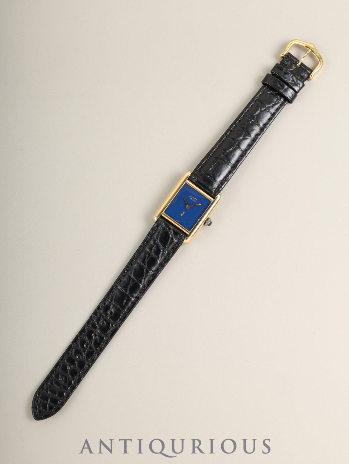 カルティエ マストタンク SM 3 手巻き Cal.78-1 SV925 純正革ベルト 純正ピンバックル(GP)ラピスラズリ文字盤(SWISS表記)オーバーホール済み