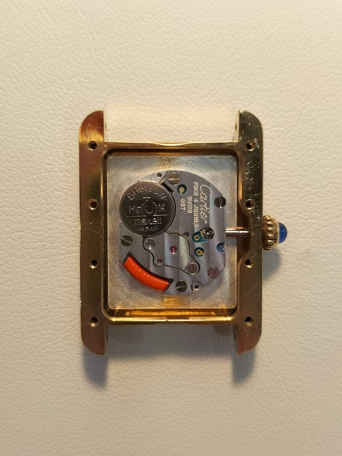 カルティエ マストタンク MM W1013654 / 2415 クォーツ Cal.057 SV925 革 純正Dバックル(GP) ホワイト飛びローマン文字盤(SWISS MADE表記)箱 オーバーホール済み