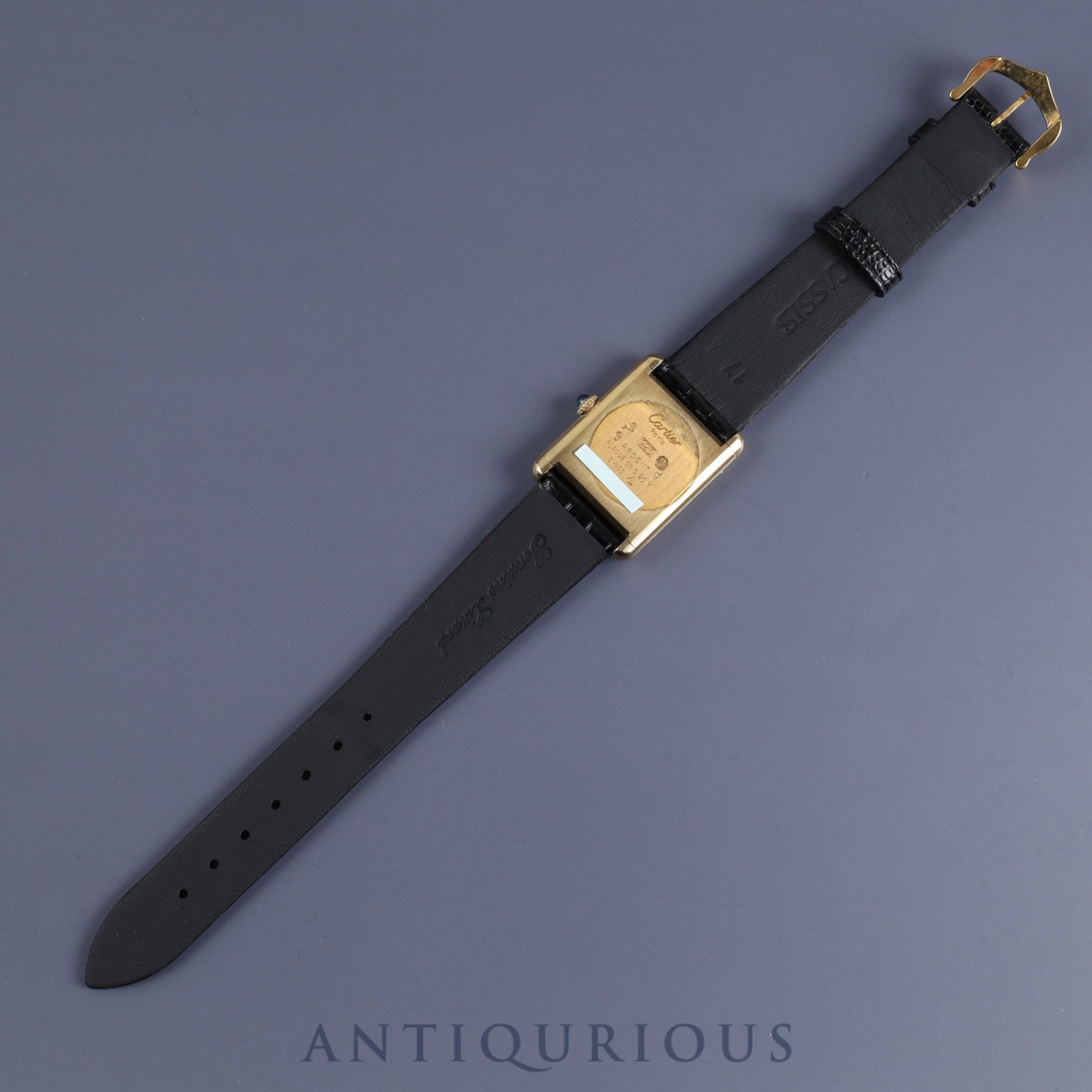 Cartier Must Tank LM 81974913 Manual winding Cal.78-1 Leather Genuine buckle (GP) Black Roman dial Warranty (no date) Overhauled