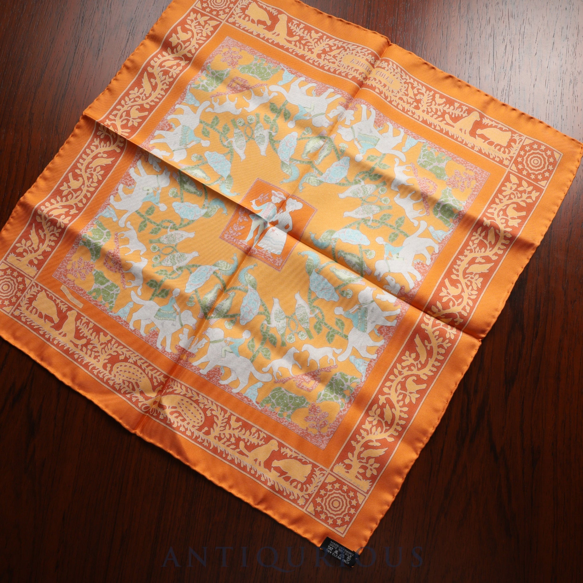 エルメス スカーフ カレ45 古き良きアメリカ SILK100%