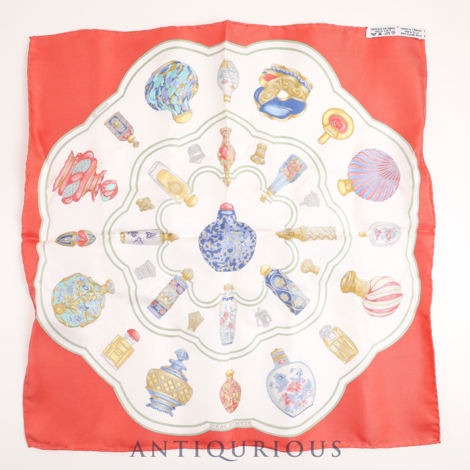 Hermes scarf Carre 45 QU IMPORTE LE FLACON perfume bottle SILK 100%