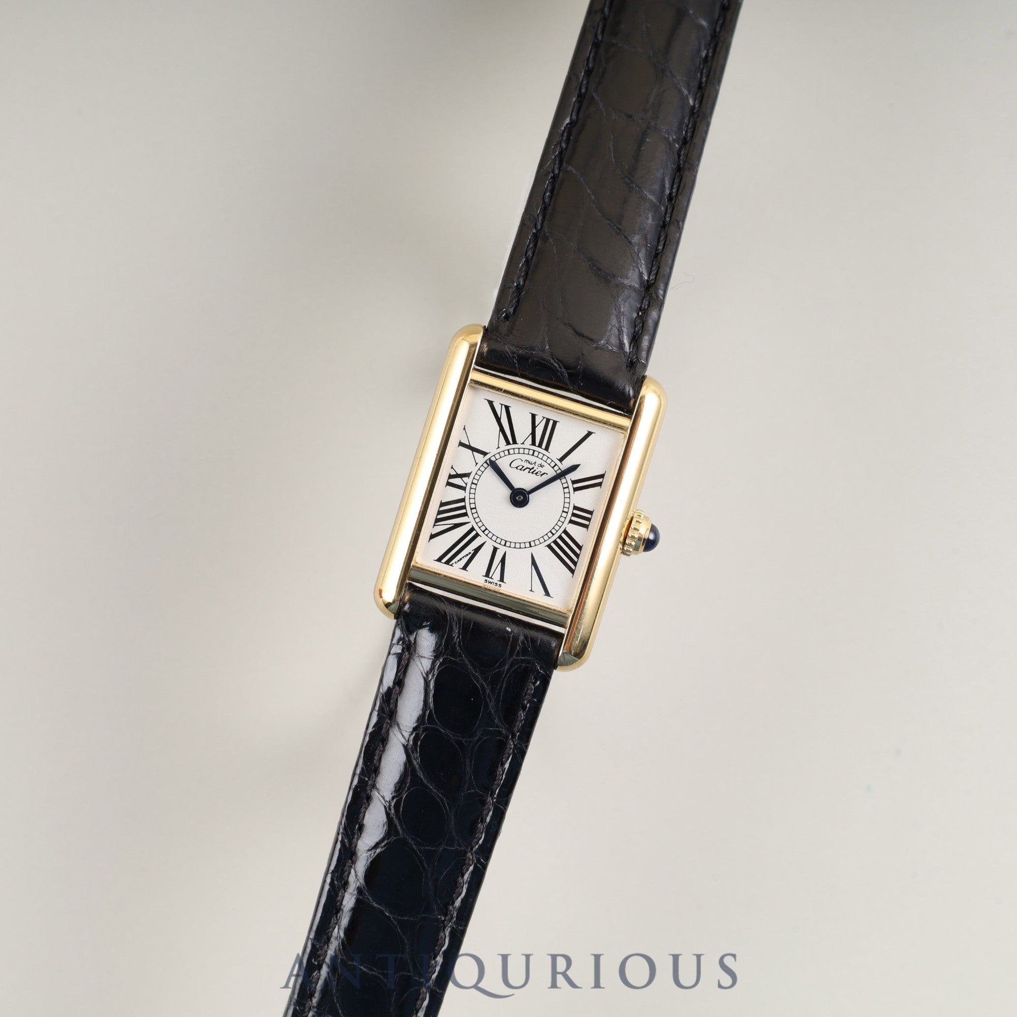 カルティエ マストタンク SM 1613 クォーツ Cal.057 SV925 革 純正Dバックル(GP) オパラン文字盤 箱 冊子 保証書 オーバーホール済み