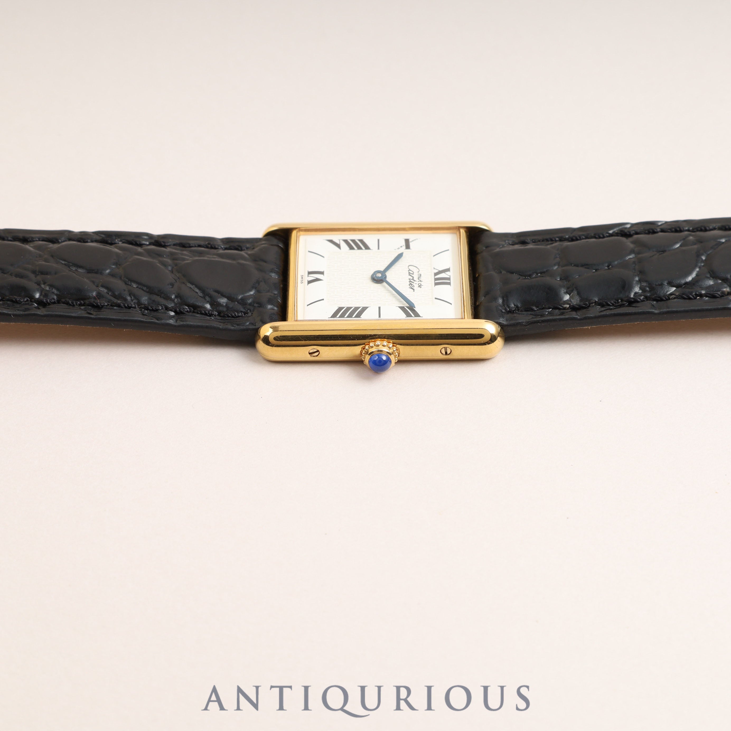 カルティエ マストタンク LM QZ ホワイト飛びローマ&2C文字盤