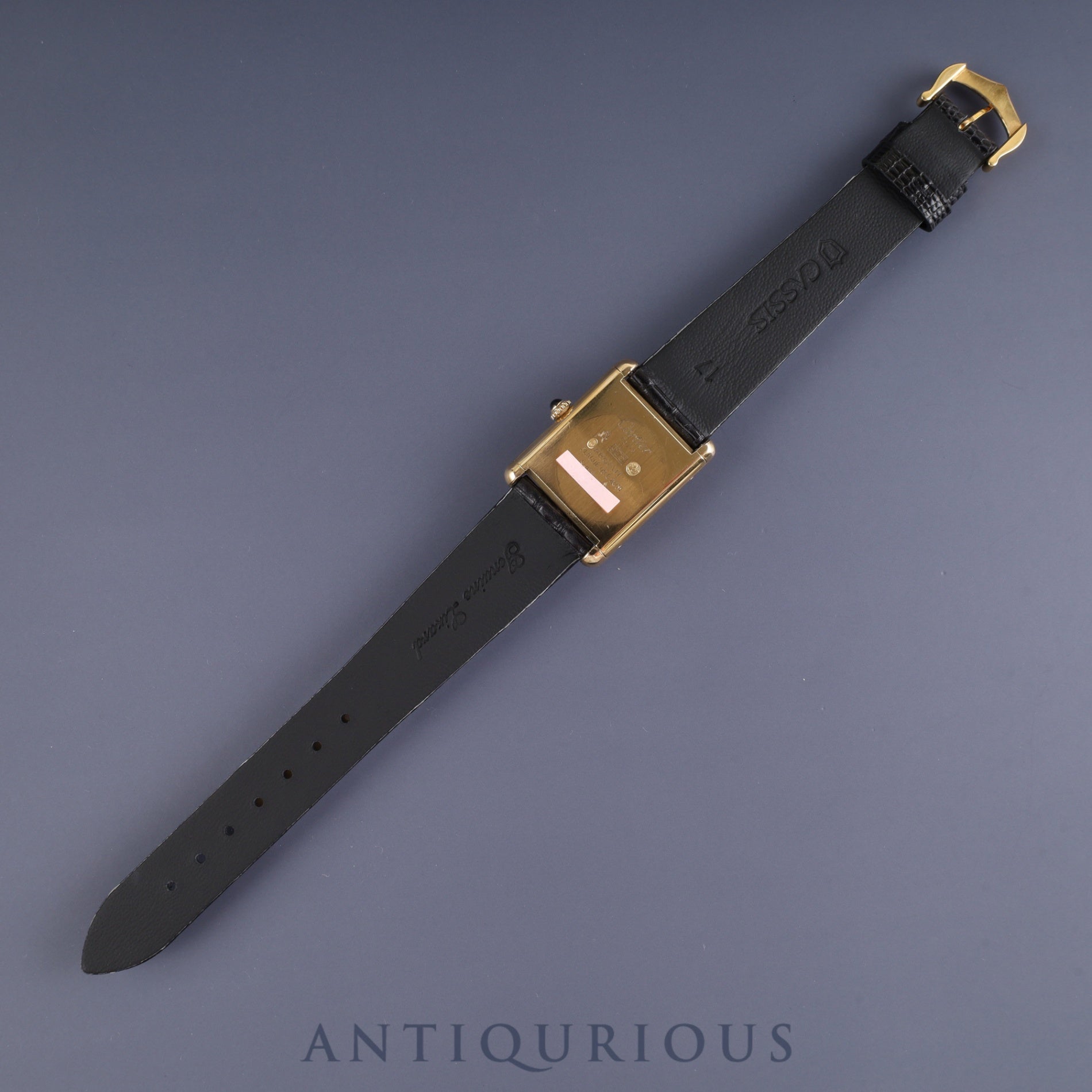 Cartier Must Tank LM Manual winding Cal.78-1 SV925 Leather Genuine buckle (GP) Onyx dial Overhauled