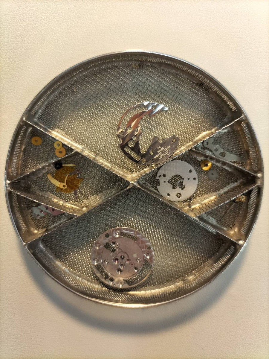 カルティエ マストタンク LM 500本限定 1615 クォーツ Cal.90 SV925 革 純正尾錠(GP) ゴールドセクター文字盤 オーバーホール済み