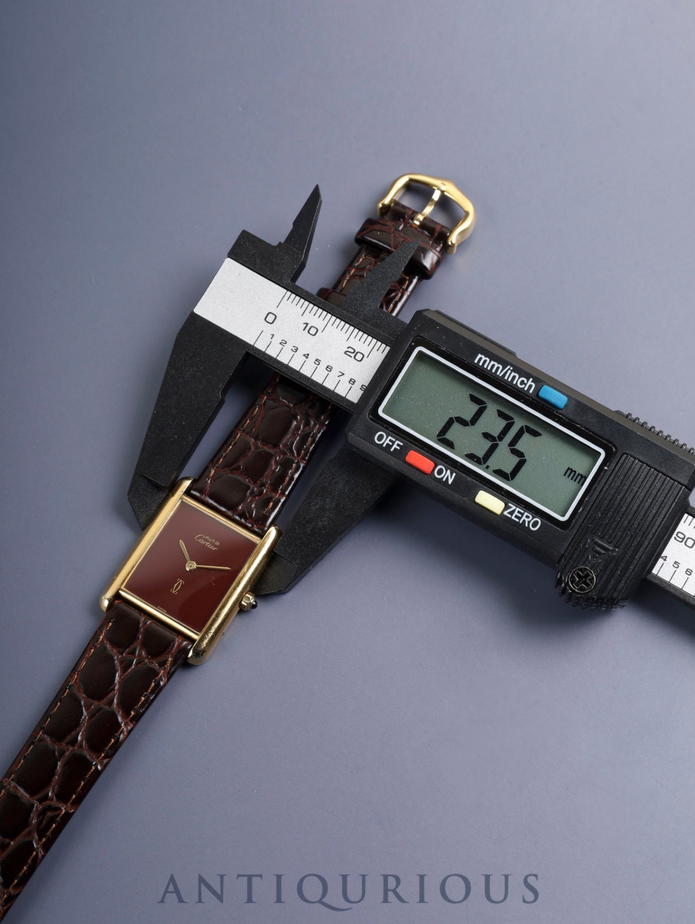 Cartier Must Tank LM 6 81006 Quartz Cal.690 SV925 Leather Genuine Pin Buckle (GP) Garnet Dial Bordeaux Dial (SWISS marking) Overhauled