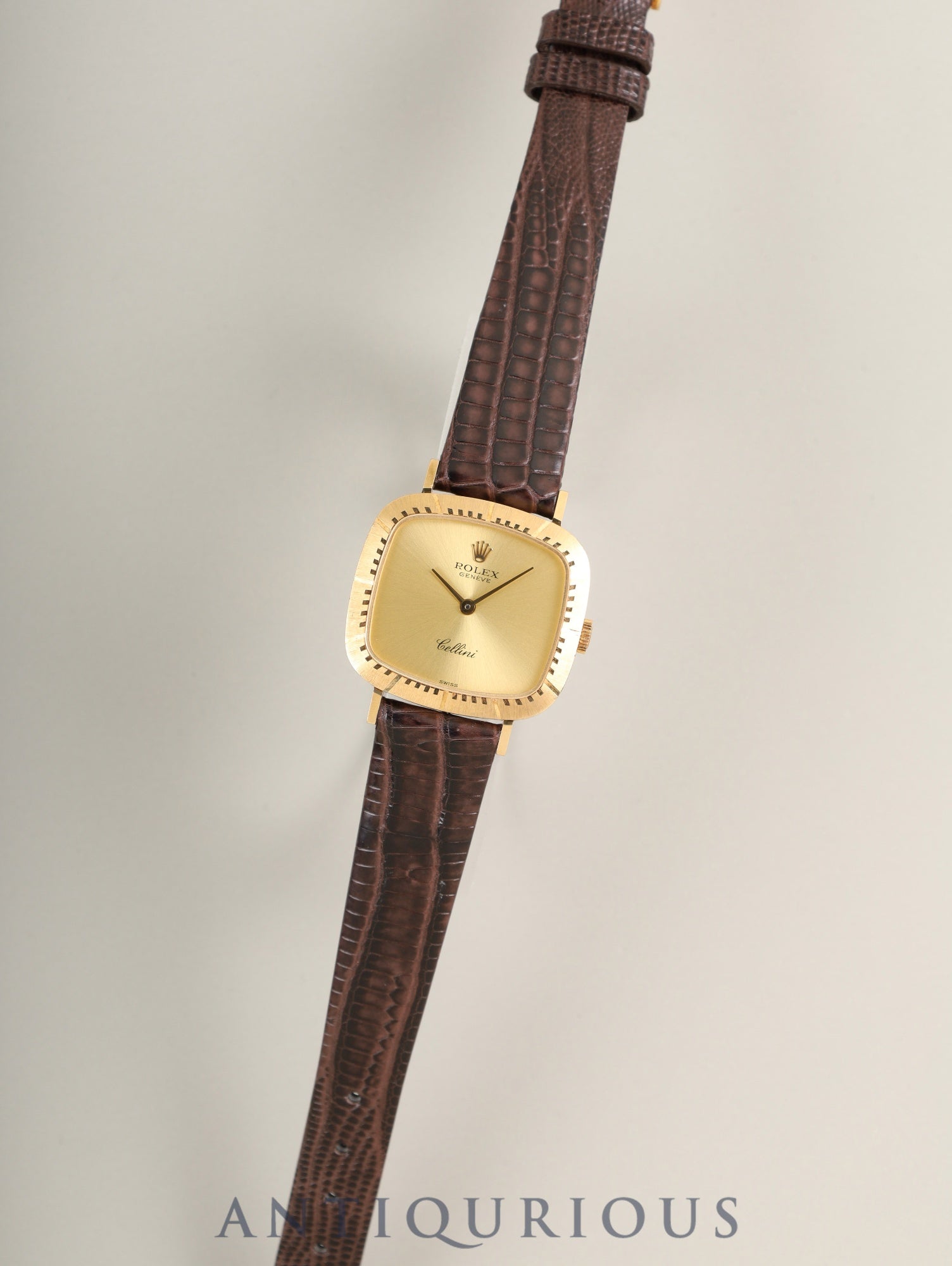 ロレックス チェリーニ 4082 手巻き Cal.1601 革 750YG 純正ピンバックル(GP)シャンパン文字盤 E番台(1990年~1991年)オーバーホール済み