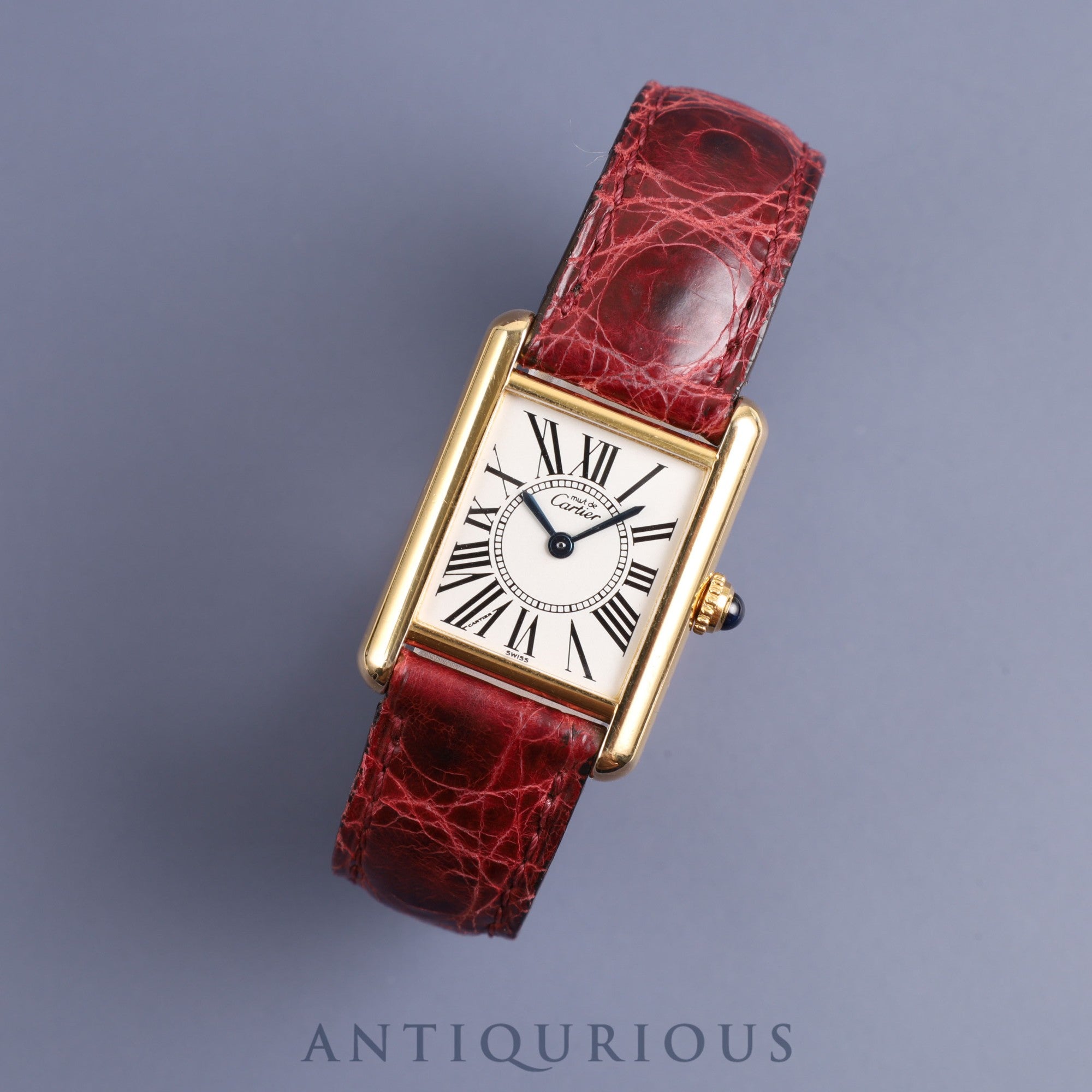 カルティエ マストタンク SM W1005554 / 5057001 クォーツ Cal.057 SV925 純正革ベルト 純正Dバックル オパラン文字盤 保証書(1998年)オーバーホール済み