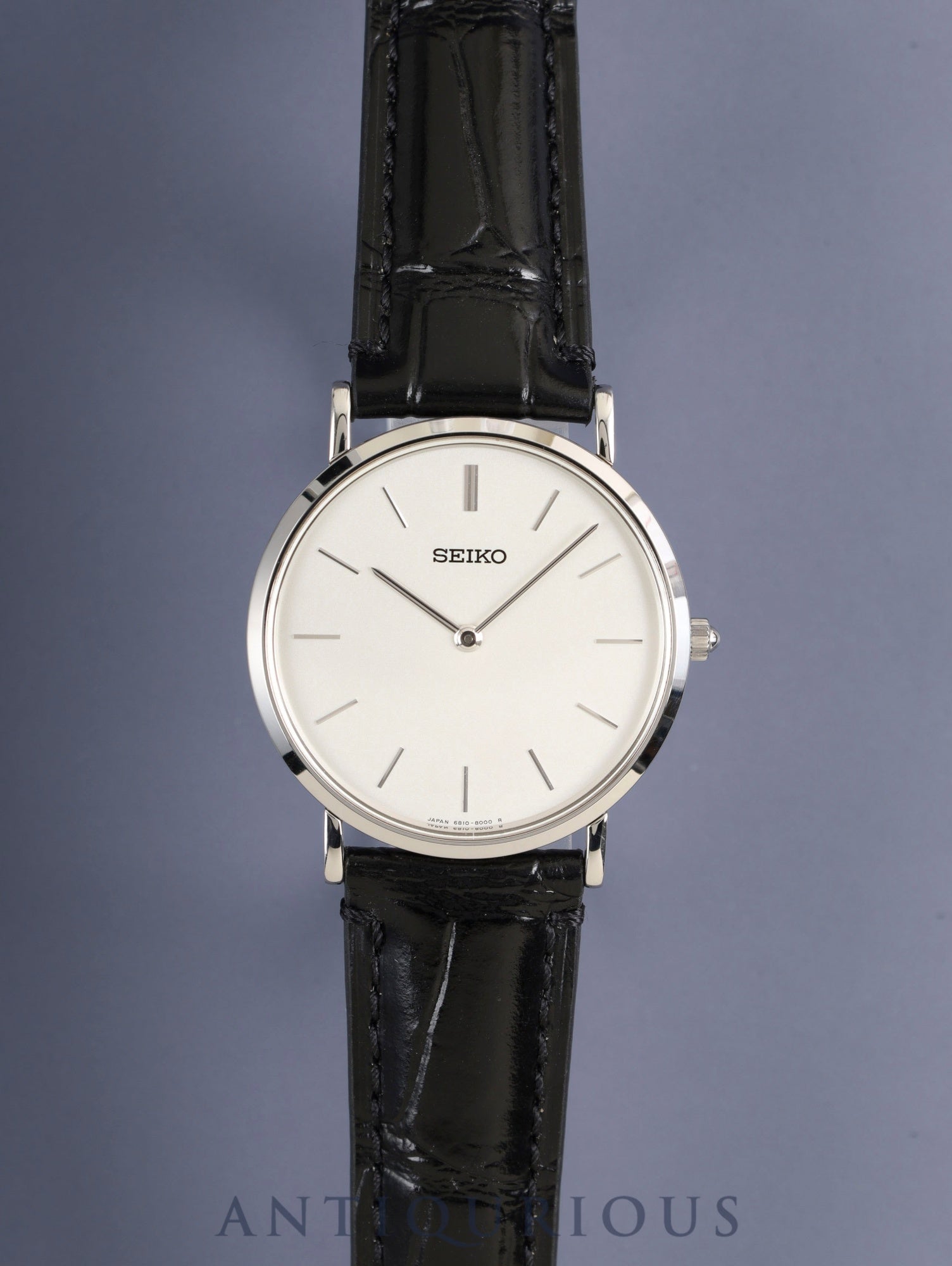 Seiko Mechanical 6810-8000/SCVL001 Hand-wound Cal.6810A SS Leather Original Pin Buckle (SS) Silver Dial 33mm Overhauled