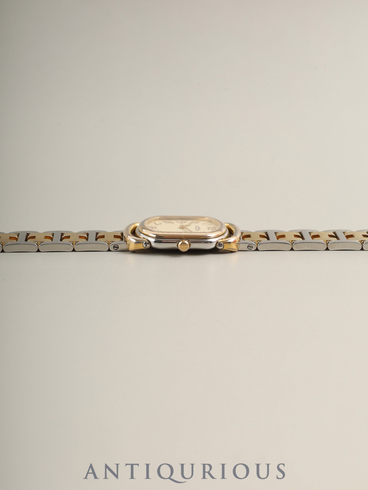 エルメス ラリー RA1.240 クォーツ Cal.976.001 SS/GP SS/GP ホワイト文字盤 オーバーホール済み