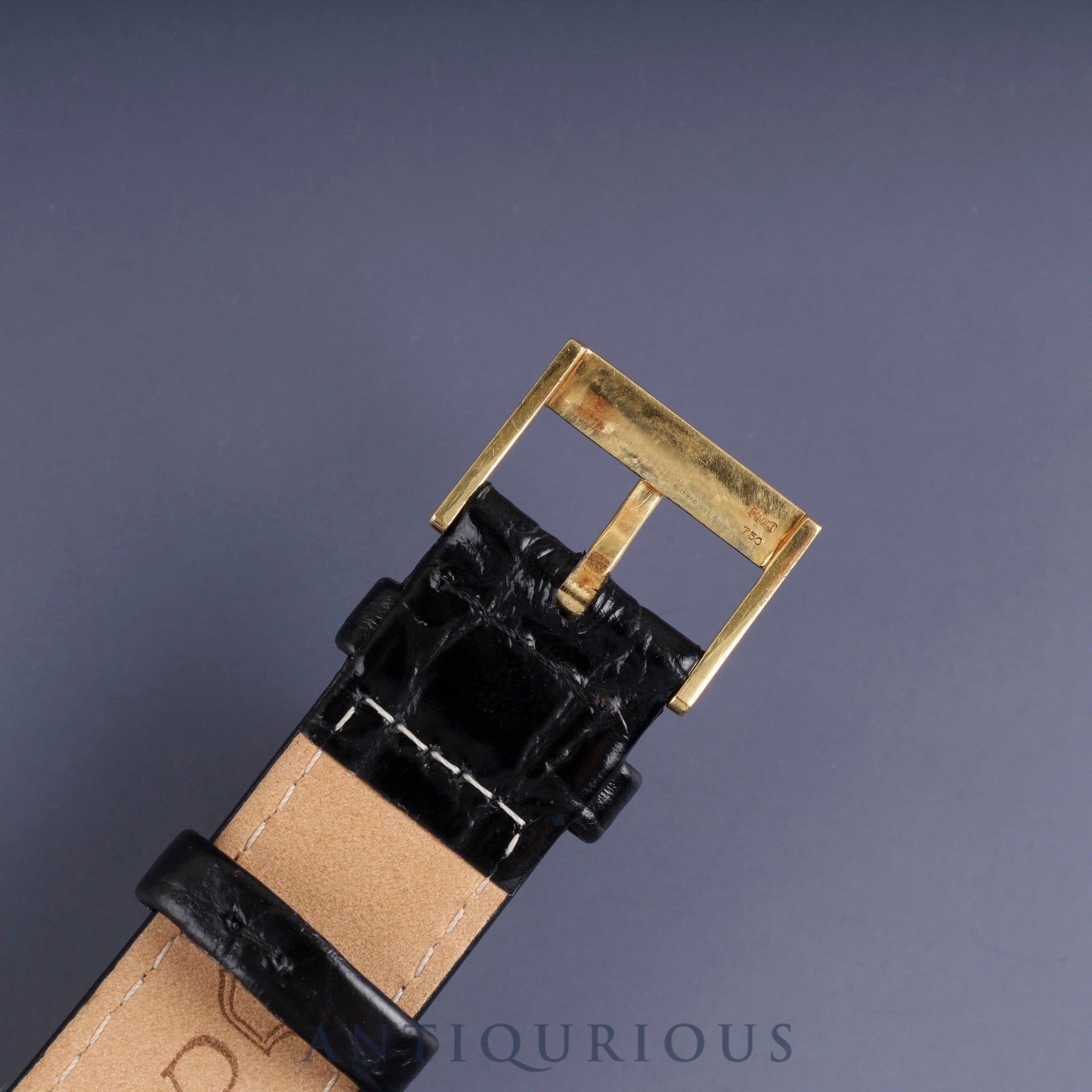 Piaget Rectangular 9287 Manual Winding Caliber 9P2 750 Leather Strap with Genuine Buckle (750) White Roman Dial Overhauled