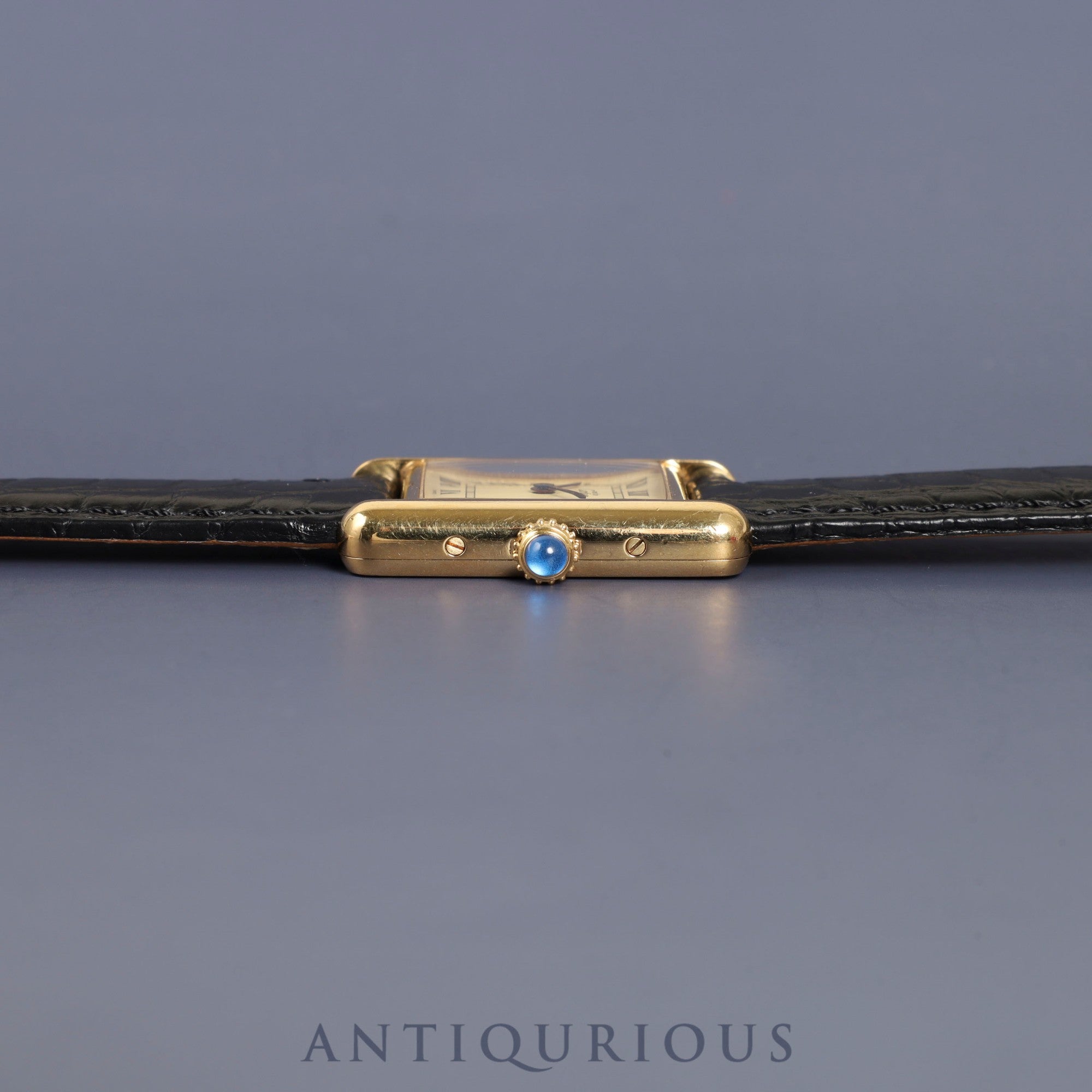 カルティエ マストタンク SM 5057001 クォーツ Cal.057 SV925 革 純正尾錠(GP)アイボリーローマン文字盤 箱 保証書(1992年) オーバーホール済み