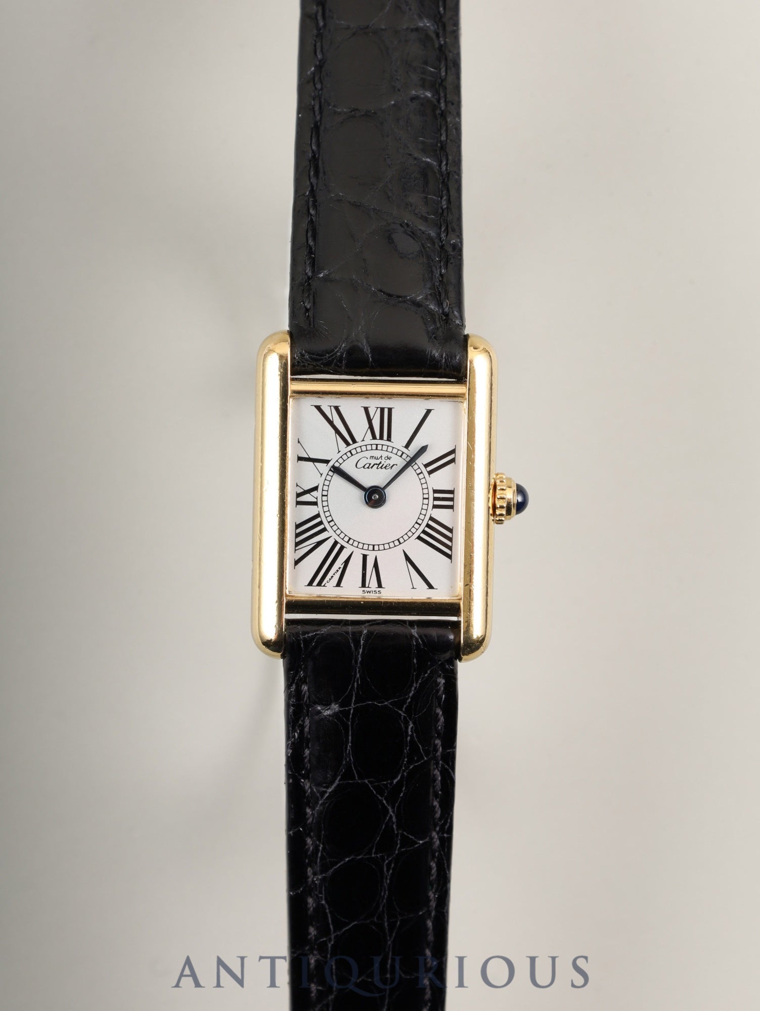 カルティエ マストタンク SM 5057001 クォーツ Cal.057 SV925 革 純正Dバックル(GP) オパラン文字盤 1982年頃〜1995年頃 オーバーホール済み