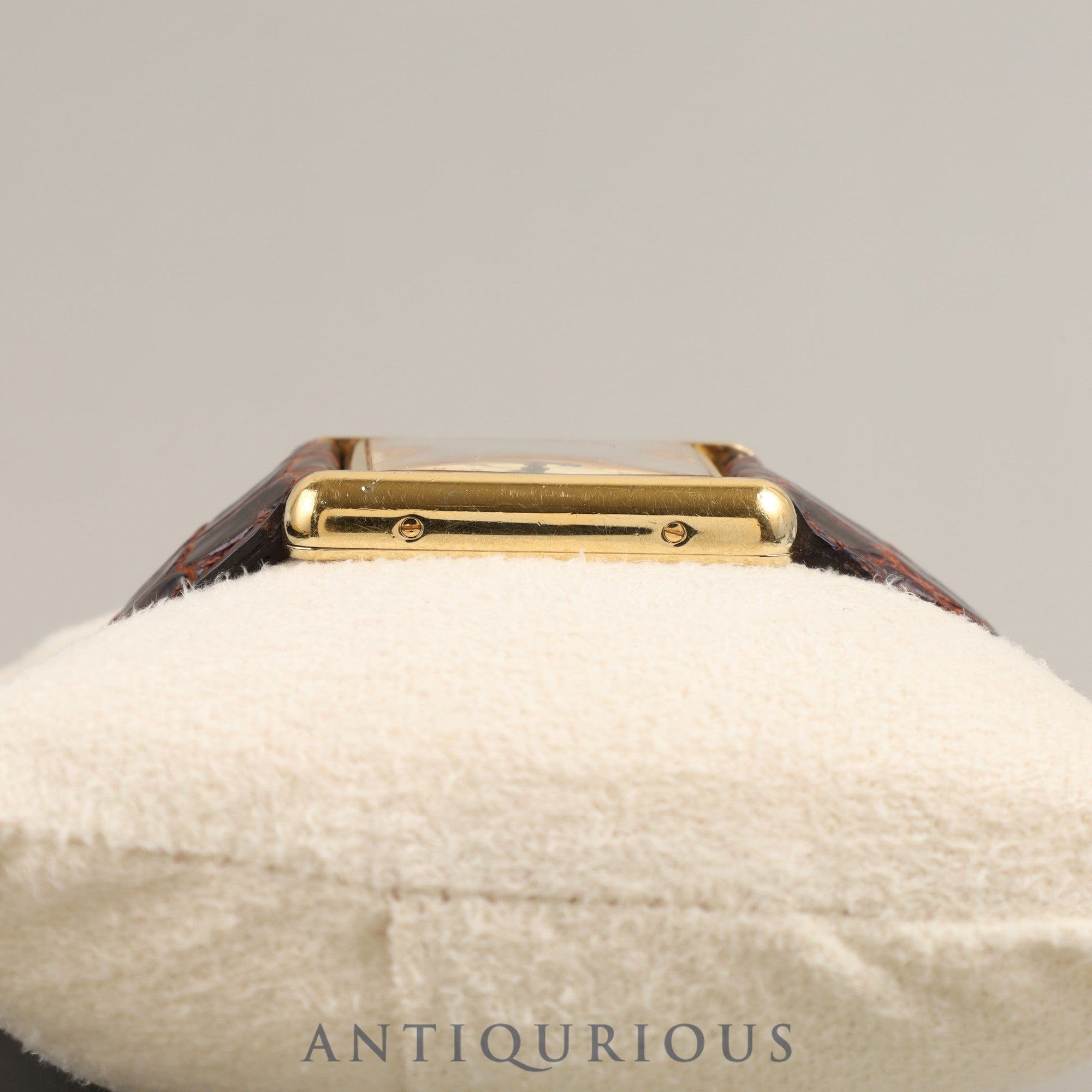 Cartier Must Tank GM (XL) W1017454 / 2413 Quartz Cal.687 SV925 Leather Genuine D Buckle (GP) Ivory Dial Overhauled