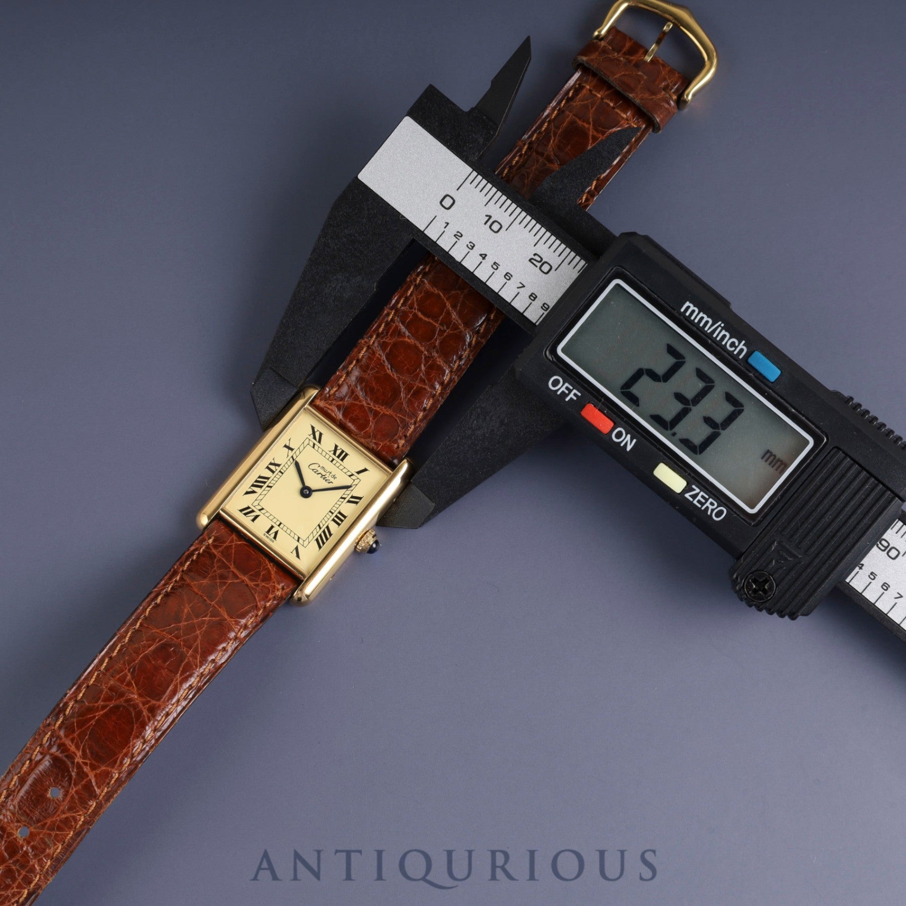 Cartier Must Tank LM 590005 Quartz Cal.90 SV925 Genuine Leather Strap (Slightly Used) Genuine Buckle (GP) Ivory Roman Dial Overhauled