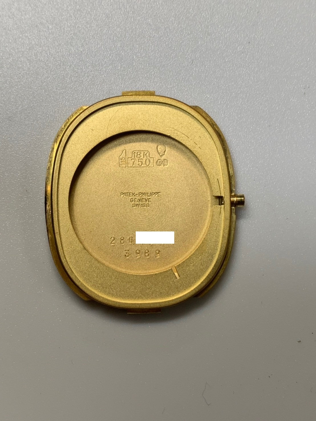 Patek Philippe Golden Ellipse 3989 Manual winding Cal. 215 750YG Leather strap Original pin buckle (750YG) White Roman dial Document case Booklets Warranty (1989) Overhauled