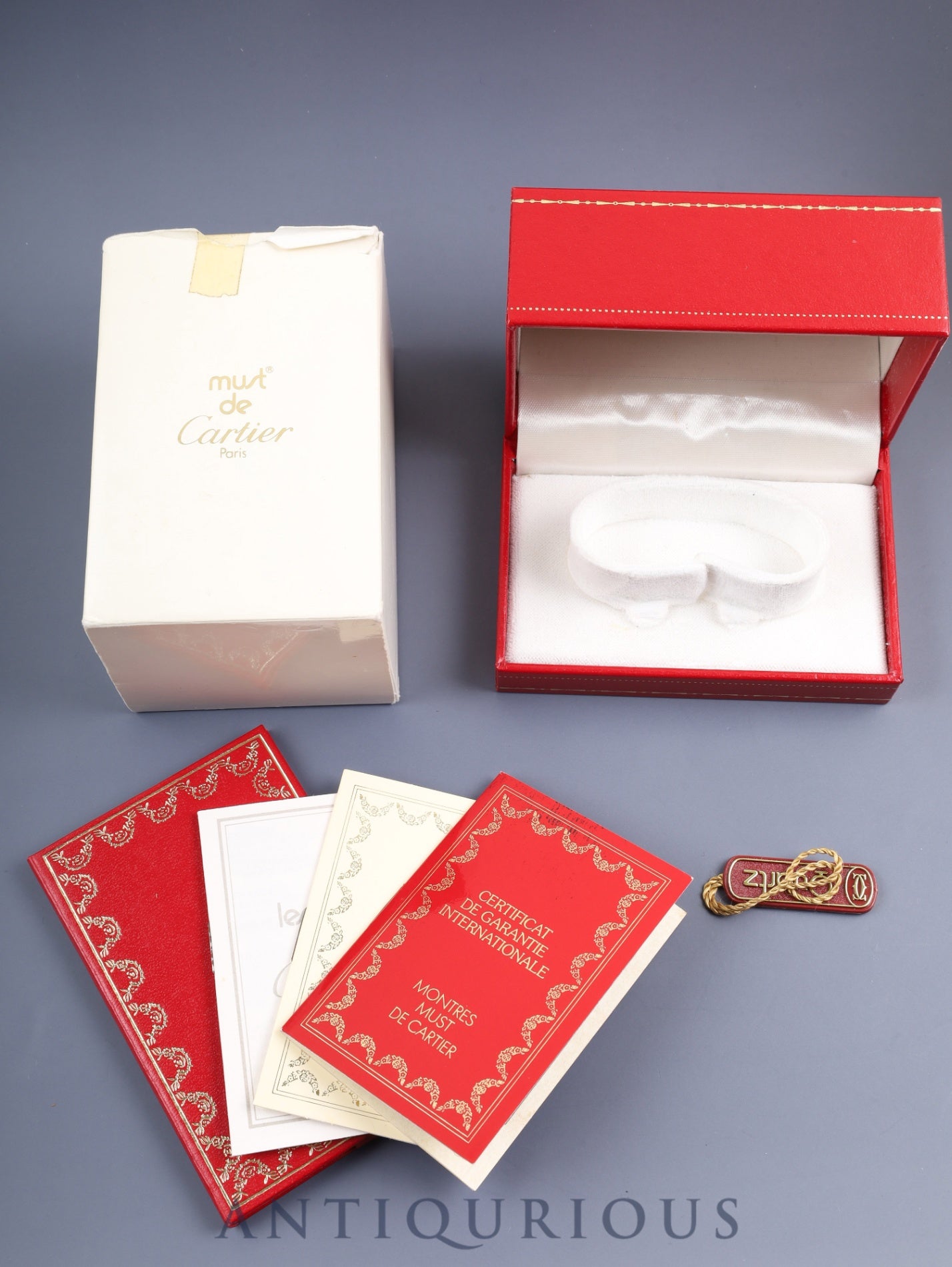 カルティエ マストタンク LM 6 81006 クォーツ Cal.81 SV925 革 純正尾錠(GP) オニキス文字盤 箱 冊子 保証書(1987年) タグ オーバーホール済み