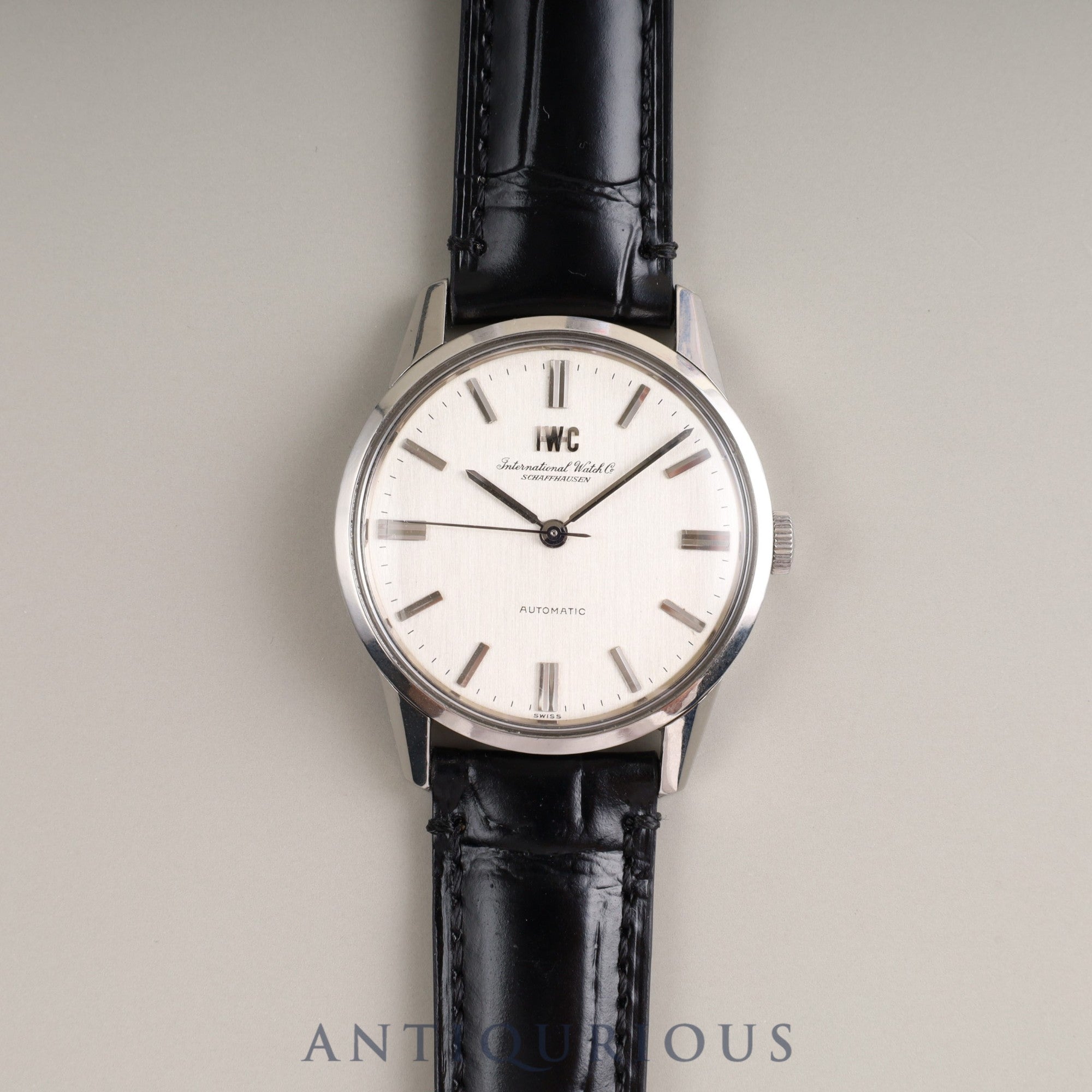 IWC Old Inter Automatic Cal.854 SS Leather Silver Dial Box Warranty (1972) IWC