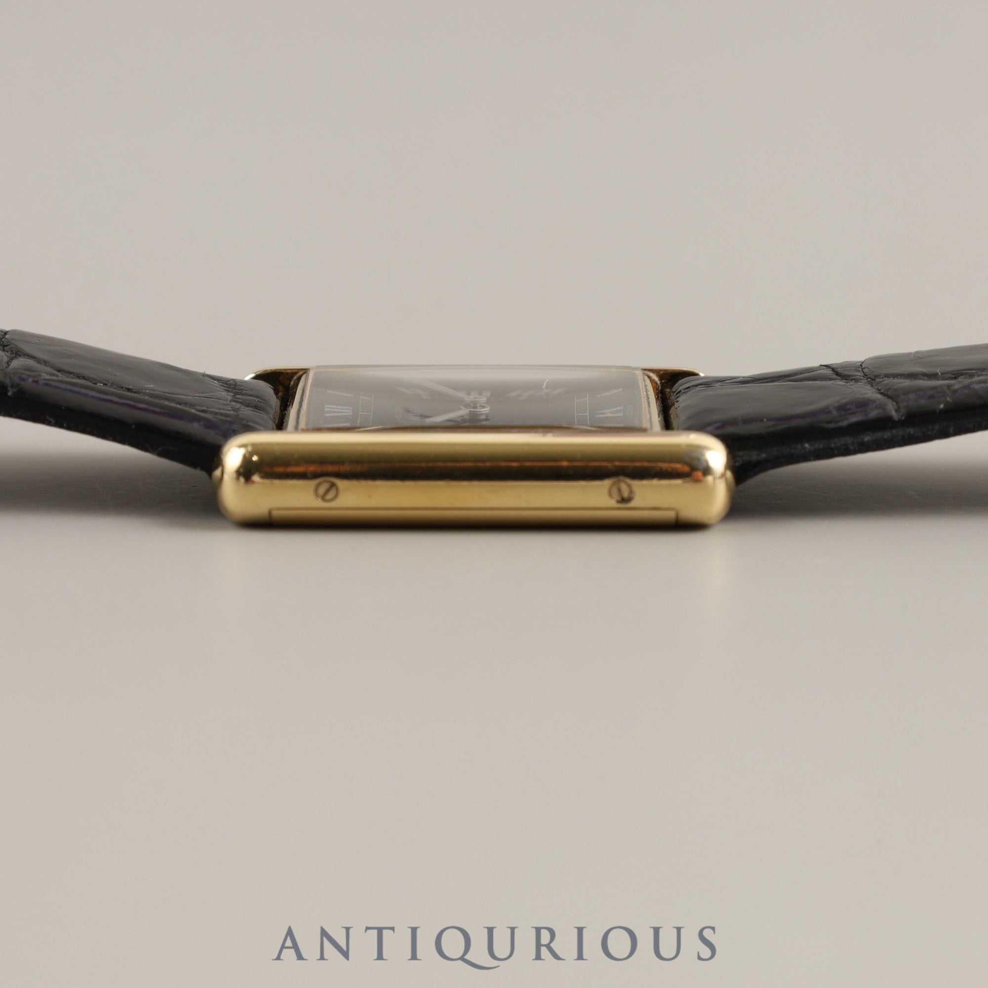 Cartier Must Tank LM 19749 o/w Hand-wound Cal.78-1 SV925 Leather Genuine buckle (GP) Black Roman dial Box Warranty (1980)