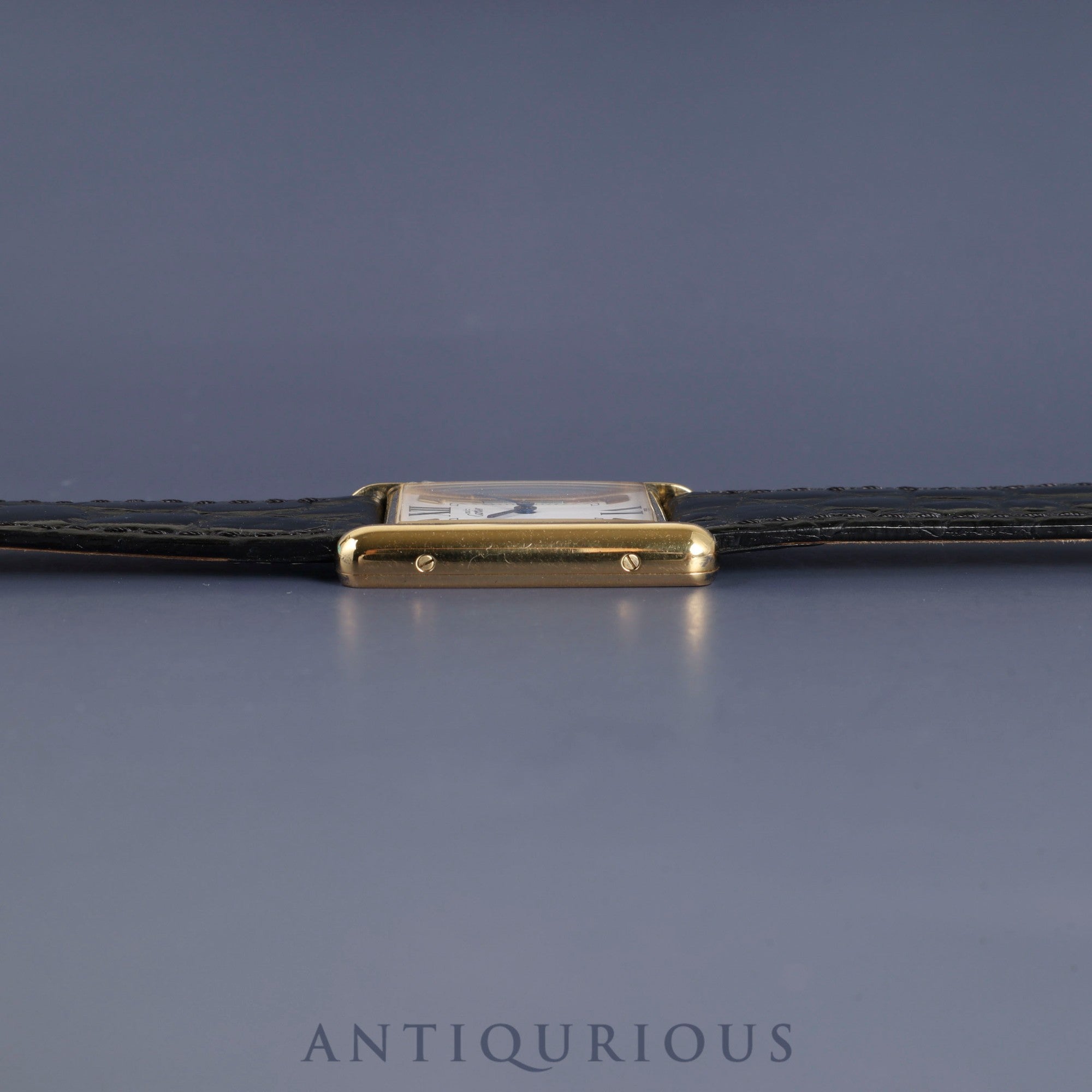 カルティエ マストタンク LM 590005 クォーツ Cal.90 SV925 革 純正尾錠(GP) サイドトリニティ文字盤 オーバーホール済み