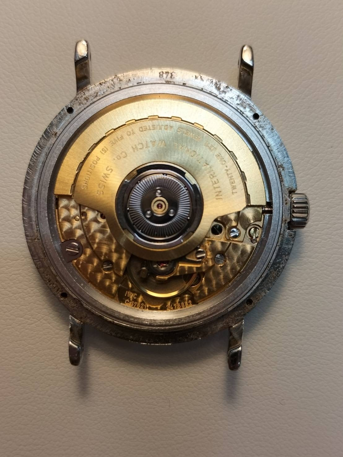 IWC Portofino IW351403 Automatic Cal.37521 SS Leather Aftermarket Pin Buckle (SS) White Dial Overhauled