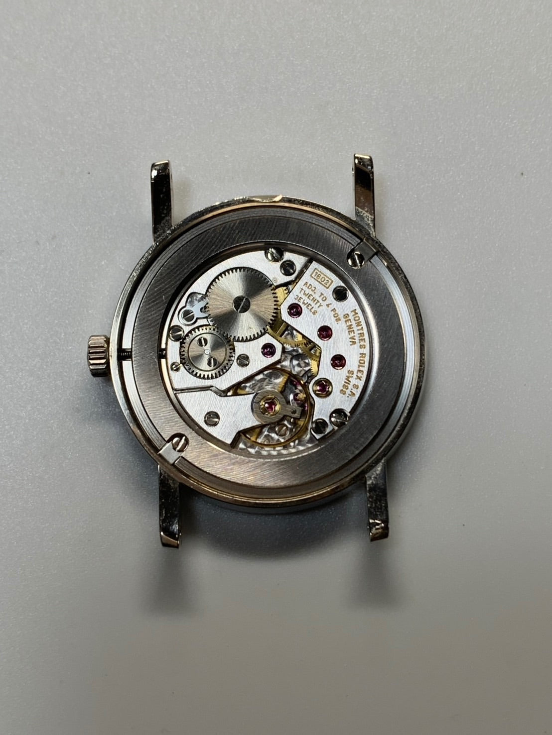 ロレックス チェリーニ 5115 手巻き Cal.1602 750WG 革 純正ピンバックル(750WG)シルバーローマン文字盤 A番(1998年~1999年)純正レザーベルト付き オーバーホール済み