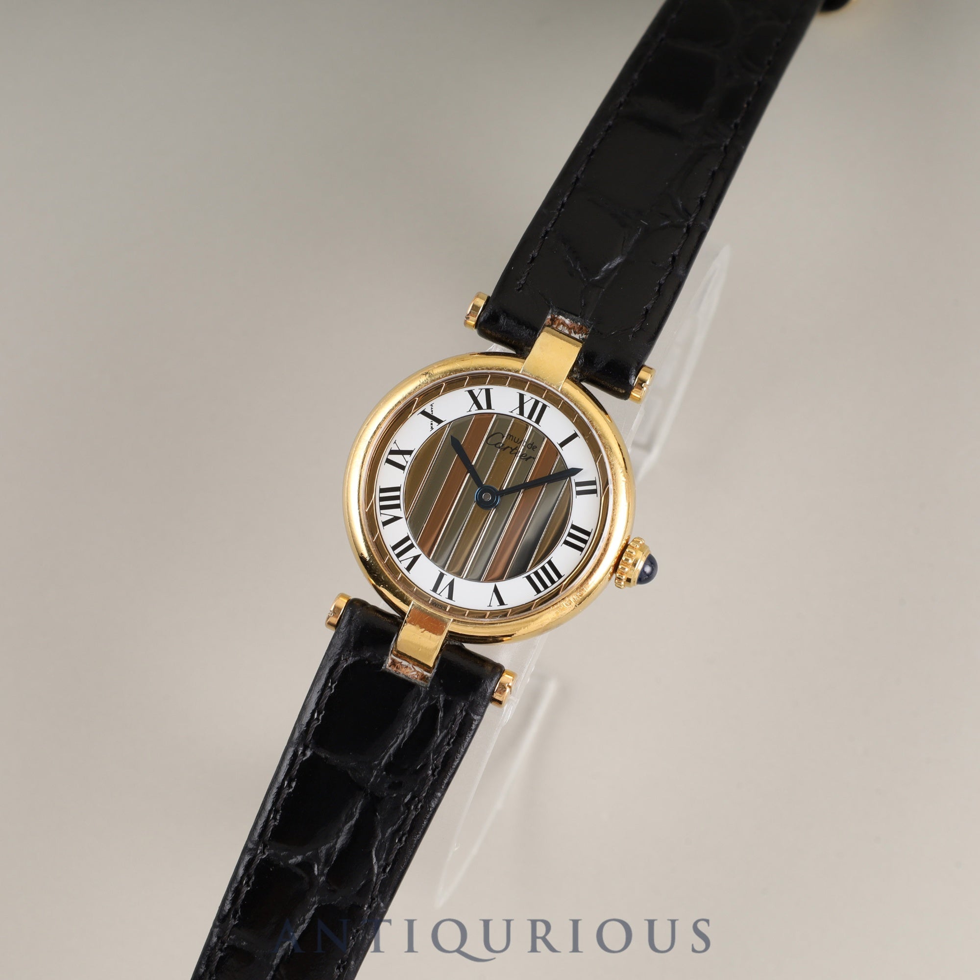 Cartier Must Vendôme VLC SM 590004 Quartz SV925 Genuine buckle (GP) Front Trinity dial Box, booklet, warranty card (1989) Complete service completed at a Cartier boutique